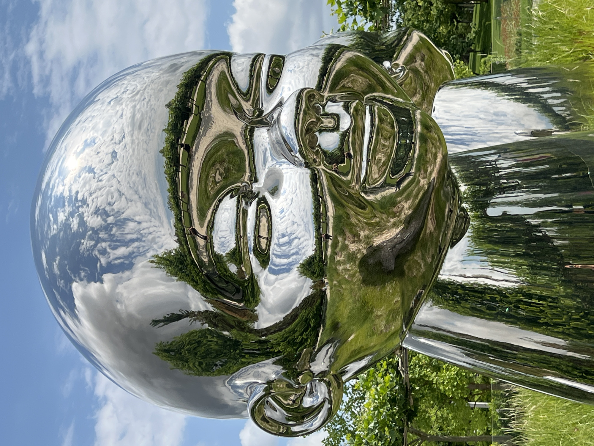 Morning visitors document sculptural park in Krasnodar, Russia