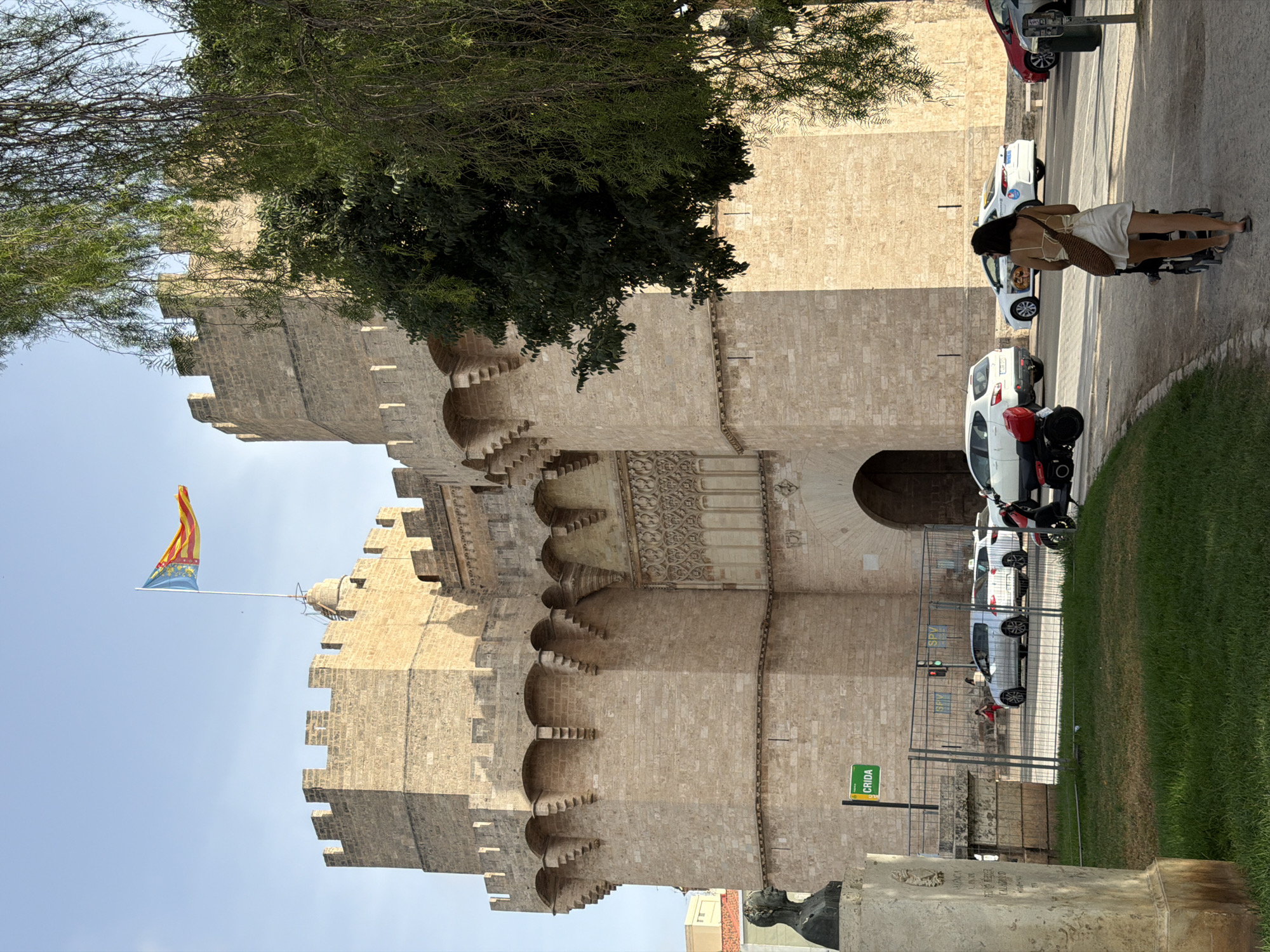 Afternoon in Valencia's historic center, plaza life and protest
