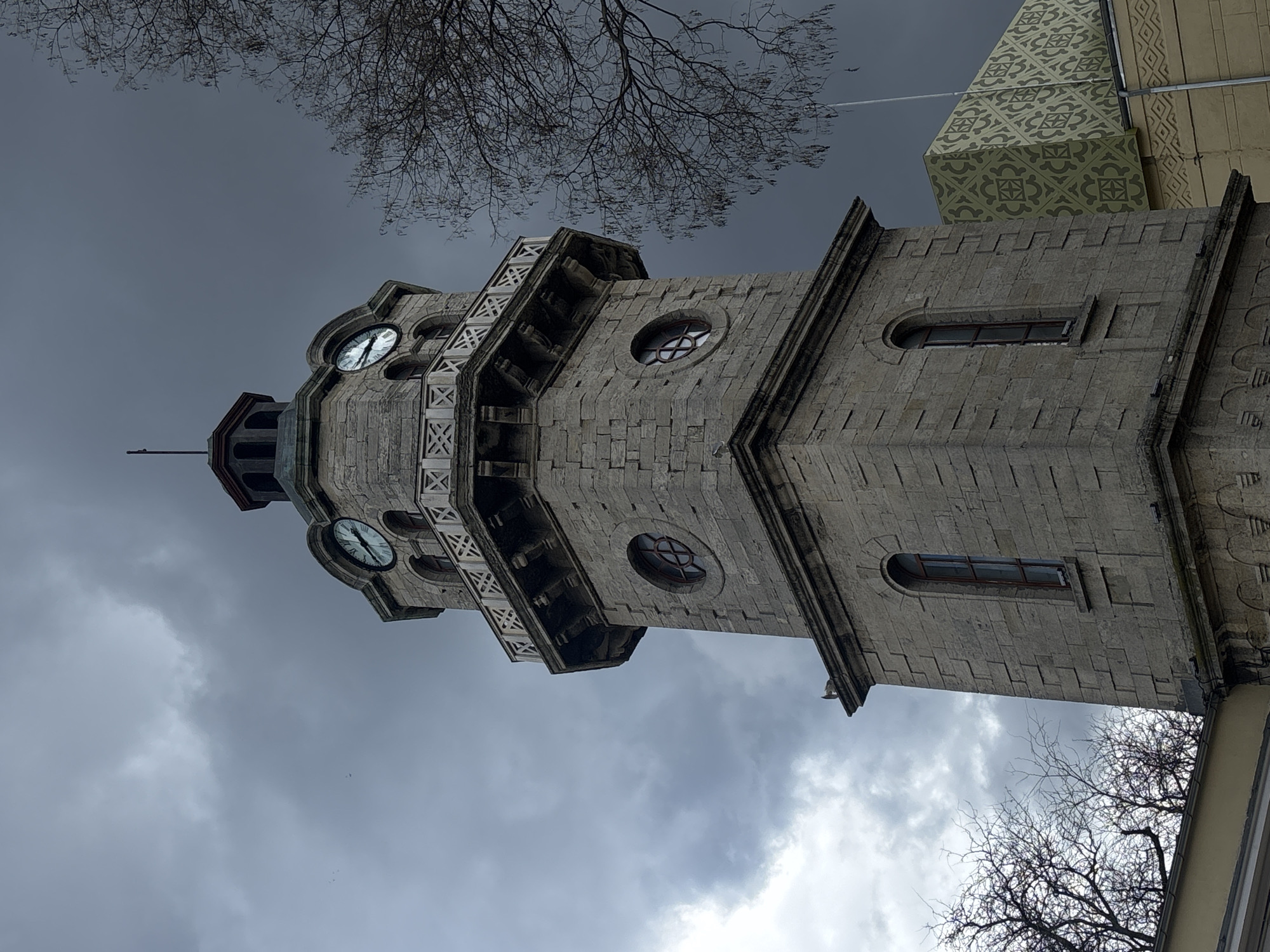 Clock Tower photographed in Varna, Bulgaria under overcast skies