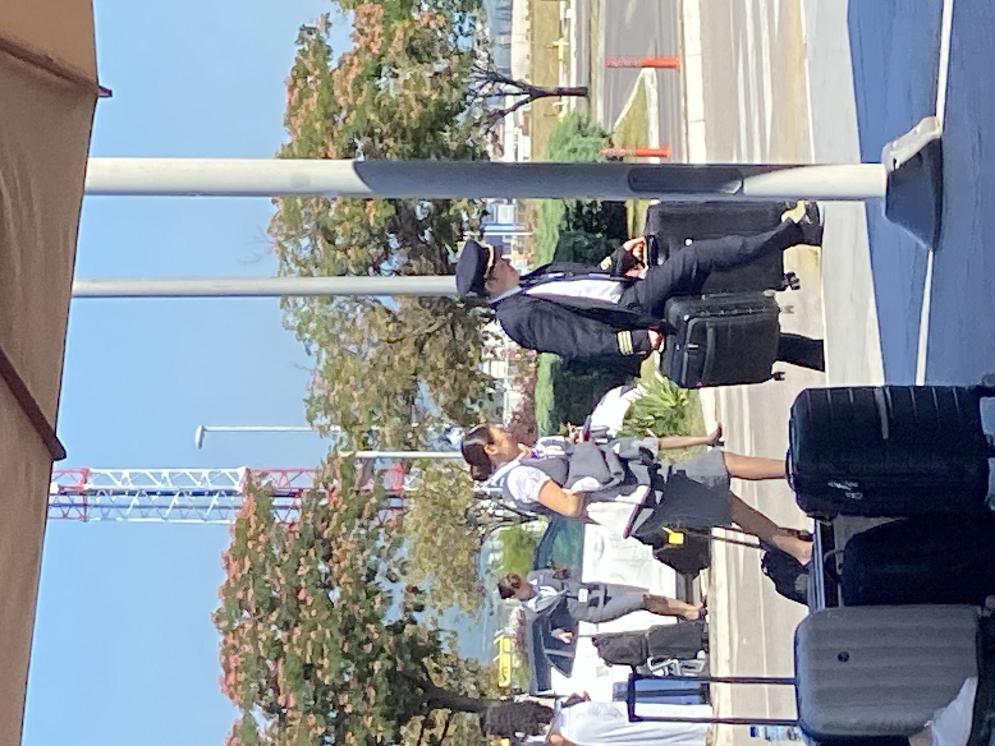 Crew arrivals and media attention at Podgorica Airport