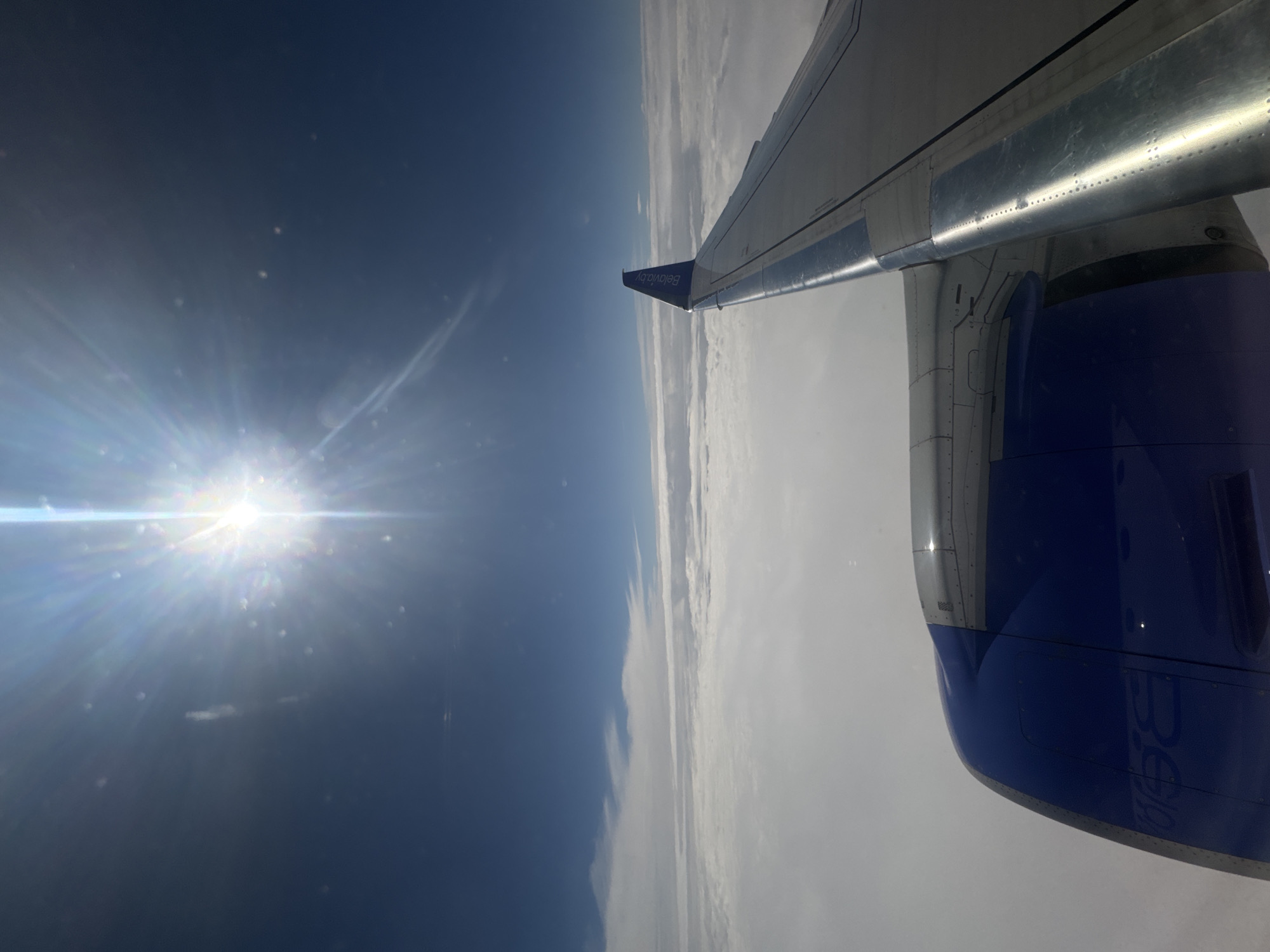 Passenger documents Belavia flight over Belarus countryside