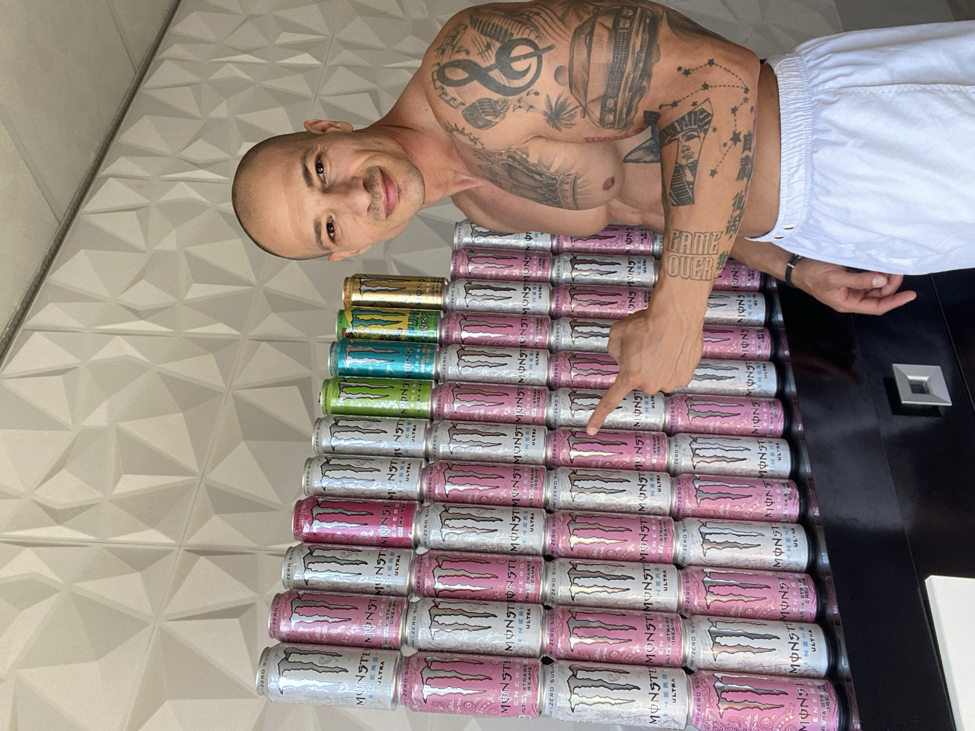 Monster Energy promo moment paired with a #Caffeine graphic in Pleven