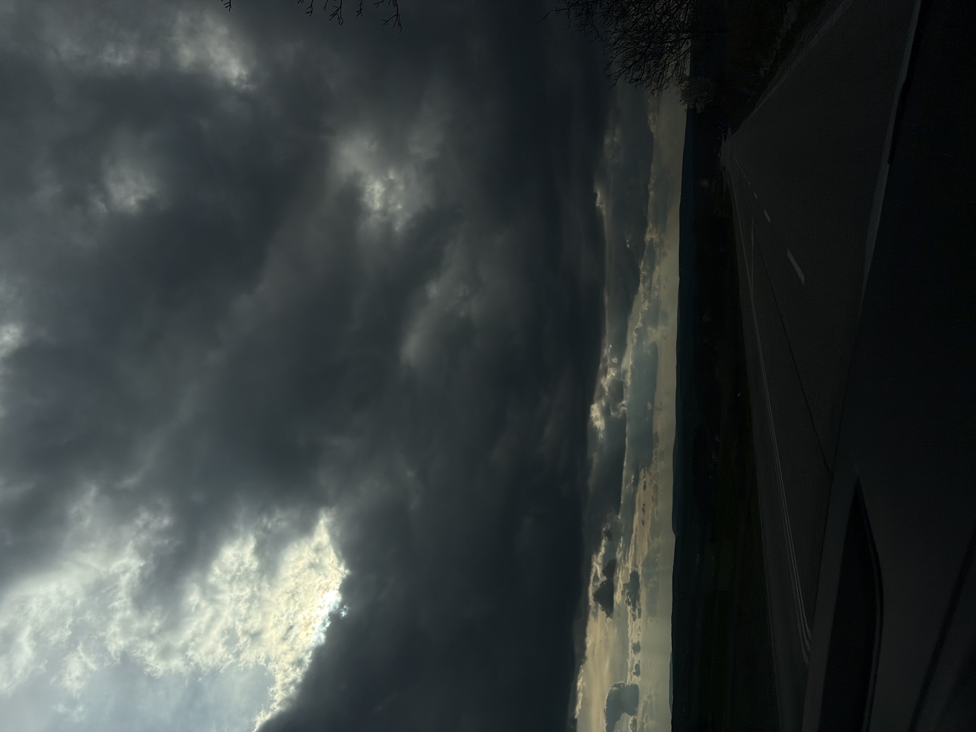 Driver encounters stormy skies on Bulgarian road