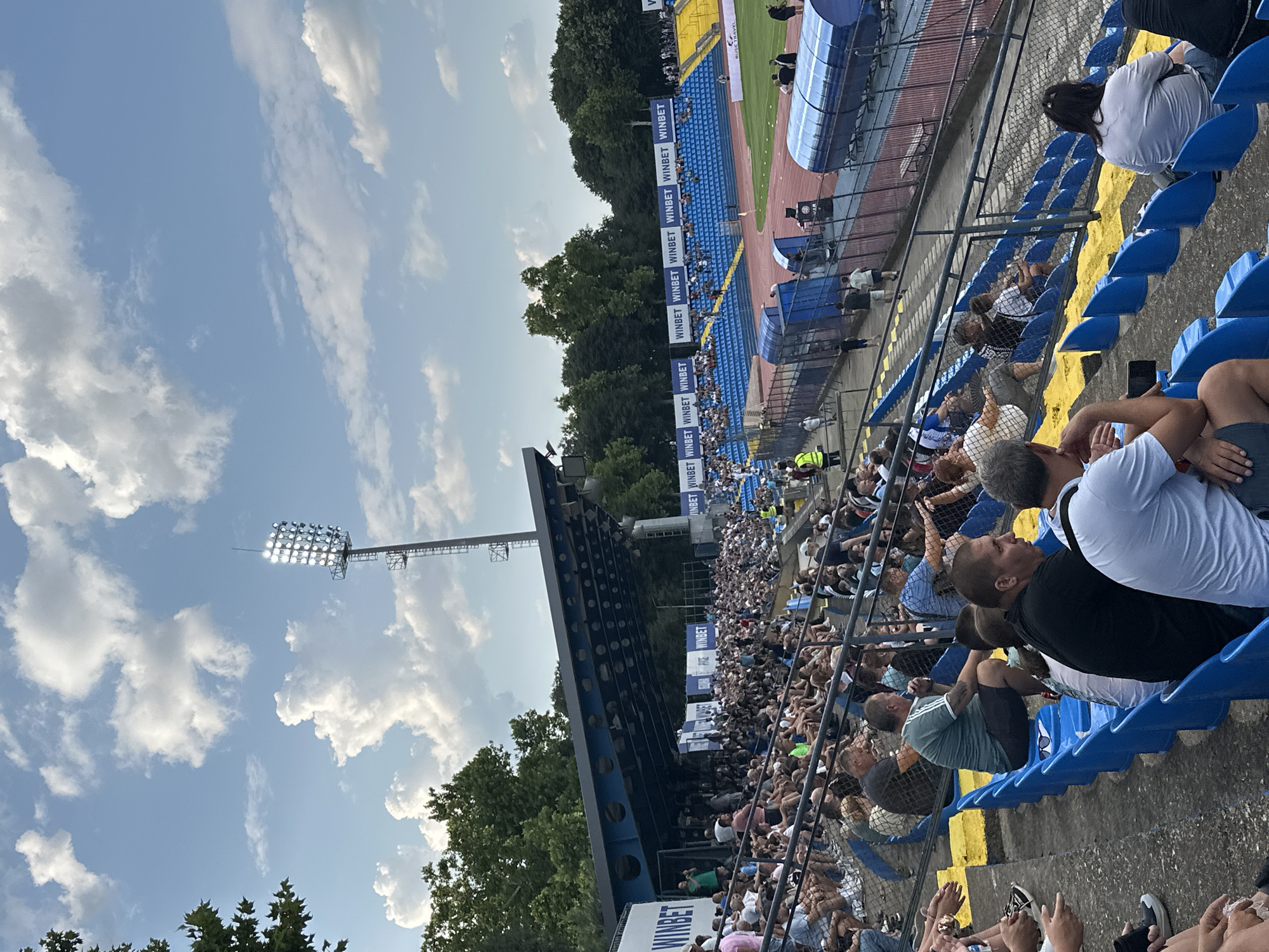 Football match at Hristo Botev Stadium, Ruse