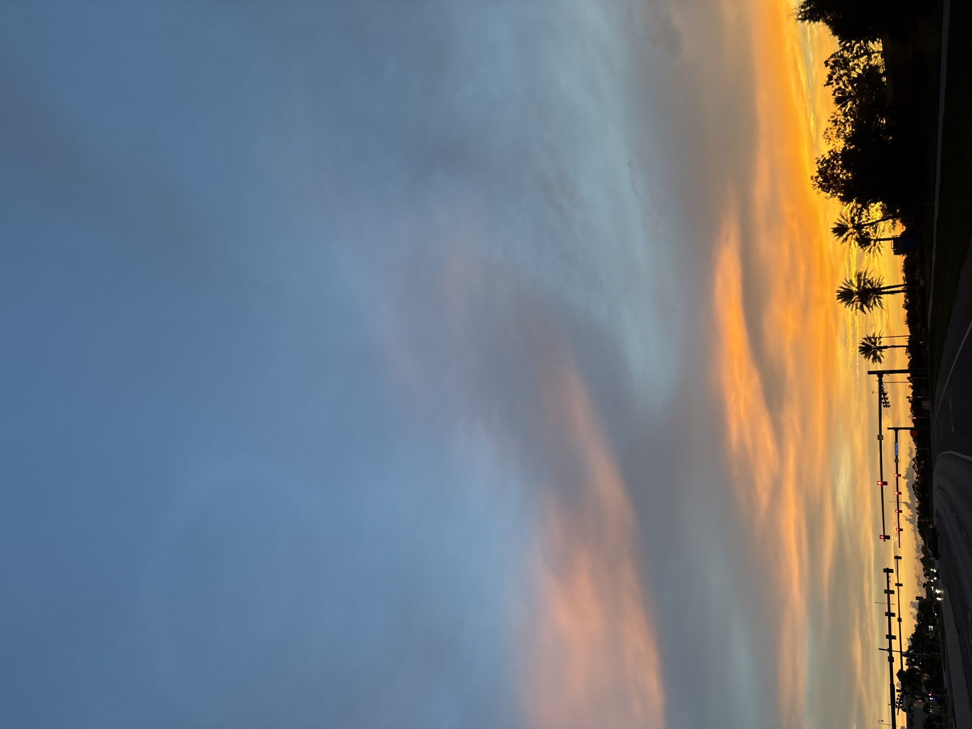 Vivid July 4th sunset sky over North Port, Florida