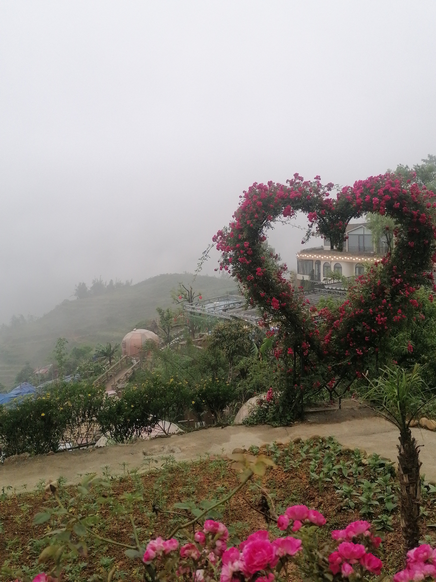 Foggy morning life unfolds across Sa Pa Ward tourist town