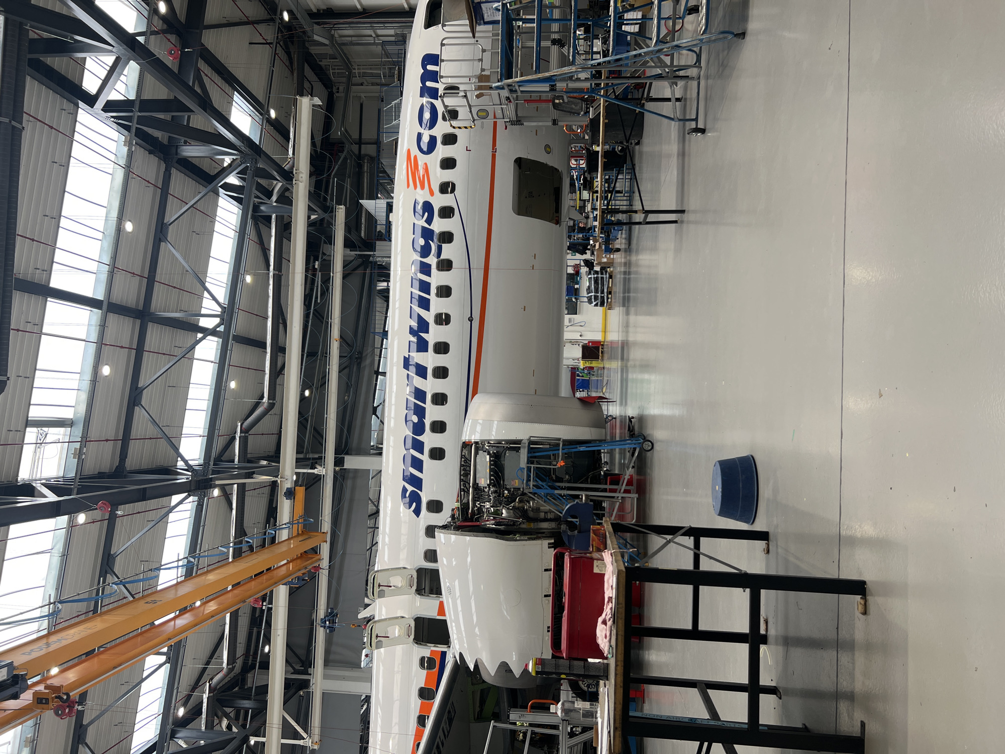 Smartwings aircraft undergoes maintenance in Sofia hangar facility