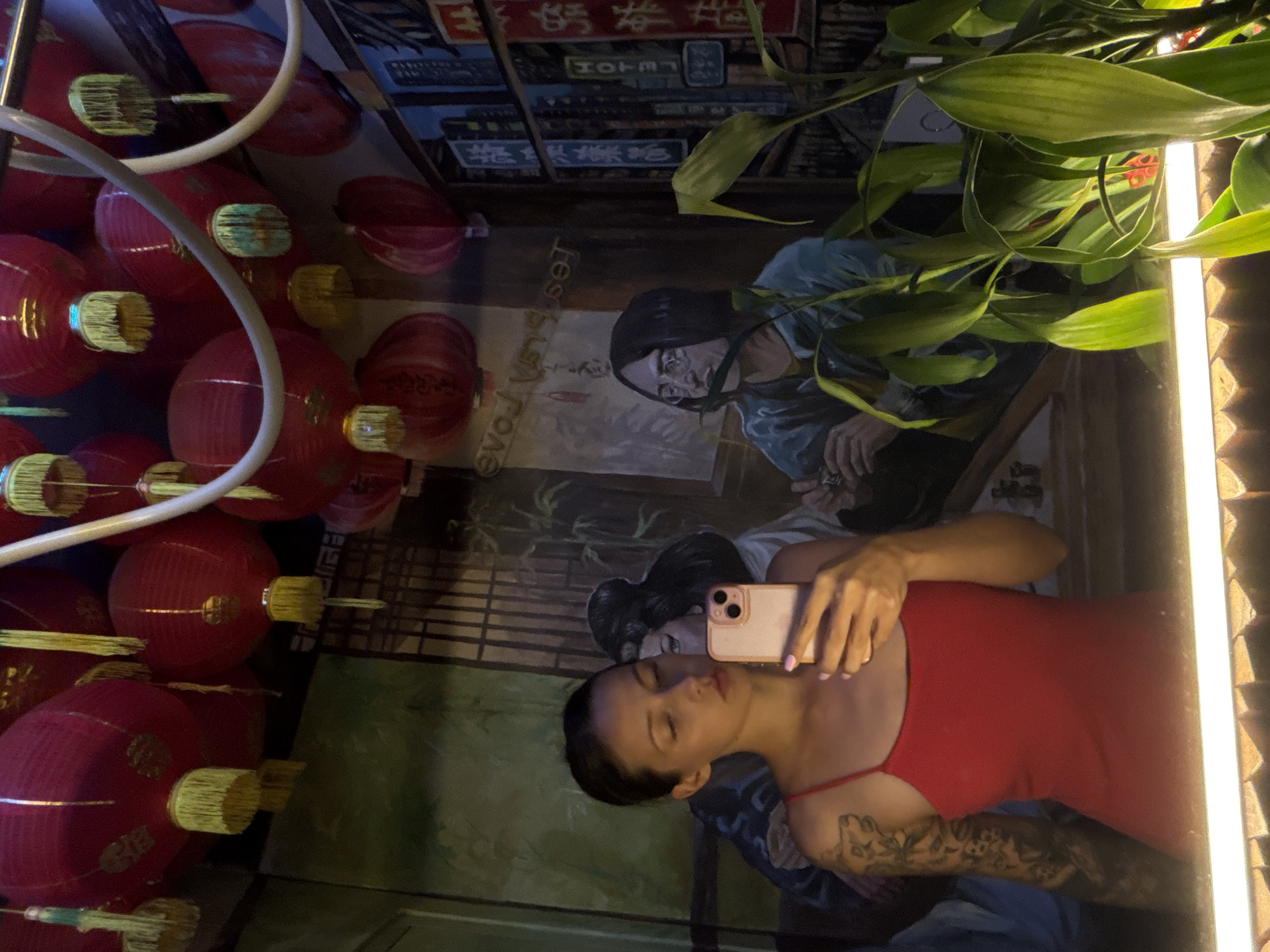 Tourist documents Asian-themed bar interiors in North Kuta