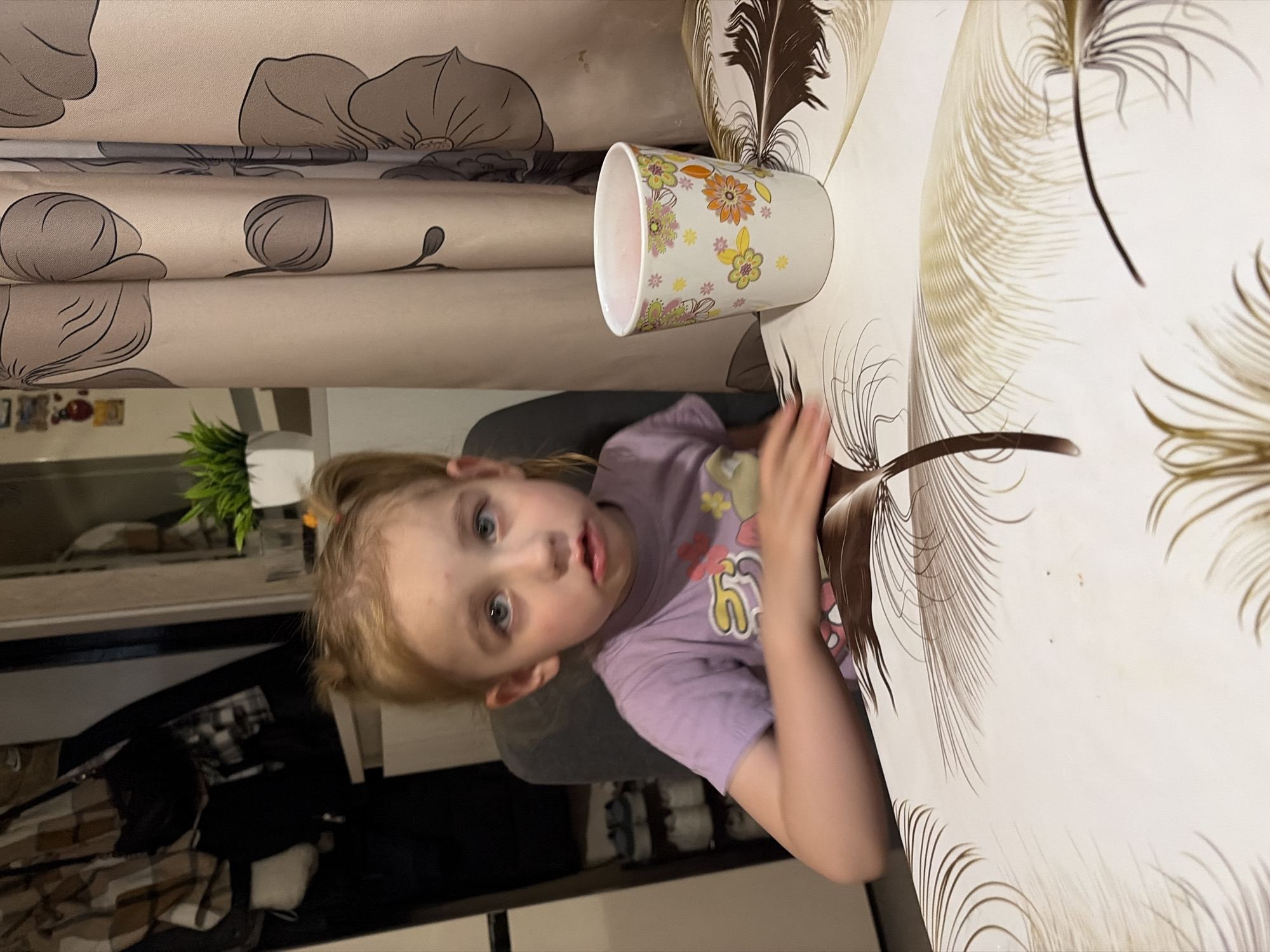 Quiet family afternoon at home in Tambov, Russia