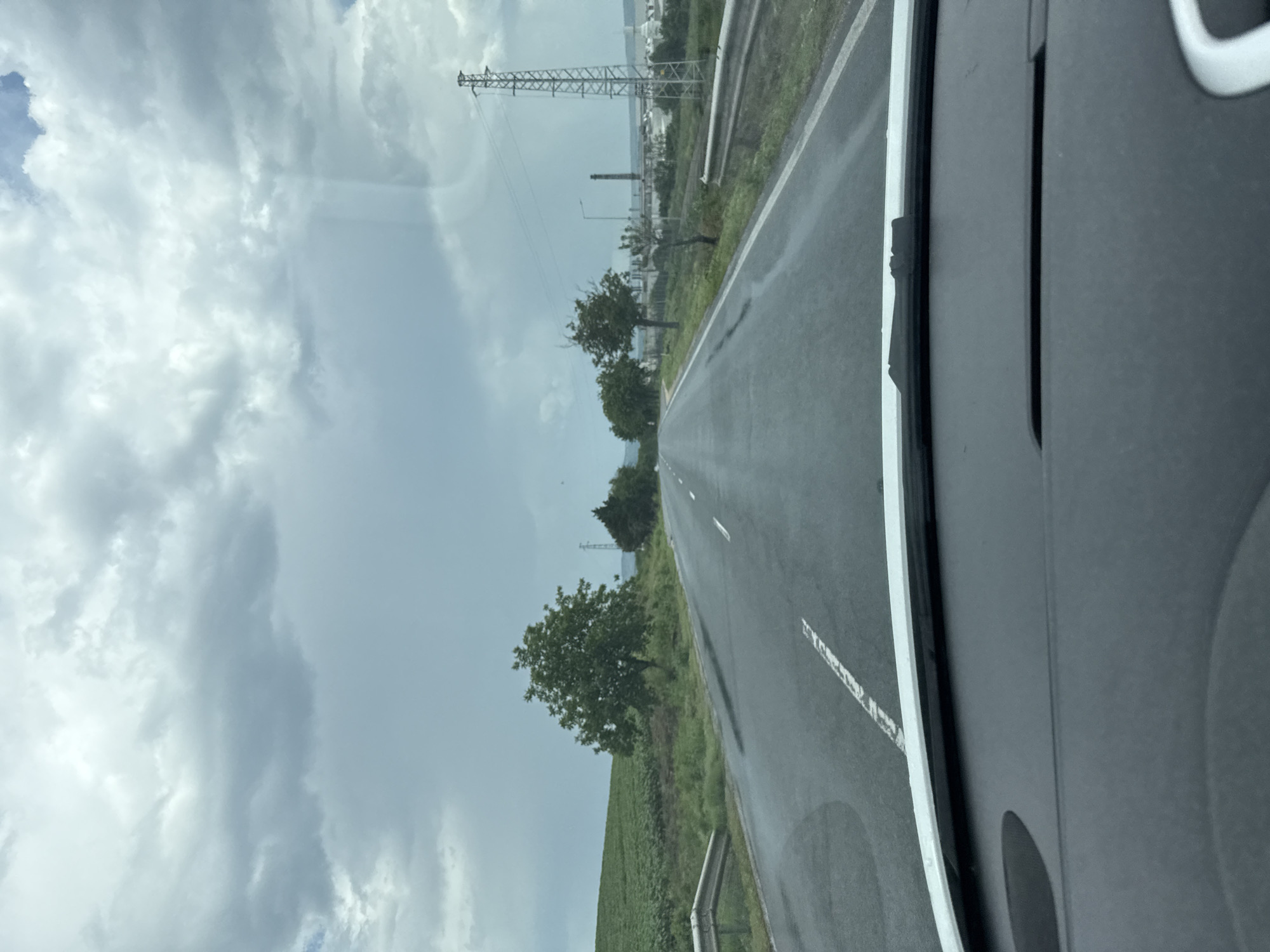 Driver navigates overcast roads in Shumen, Bulgaria