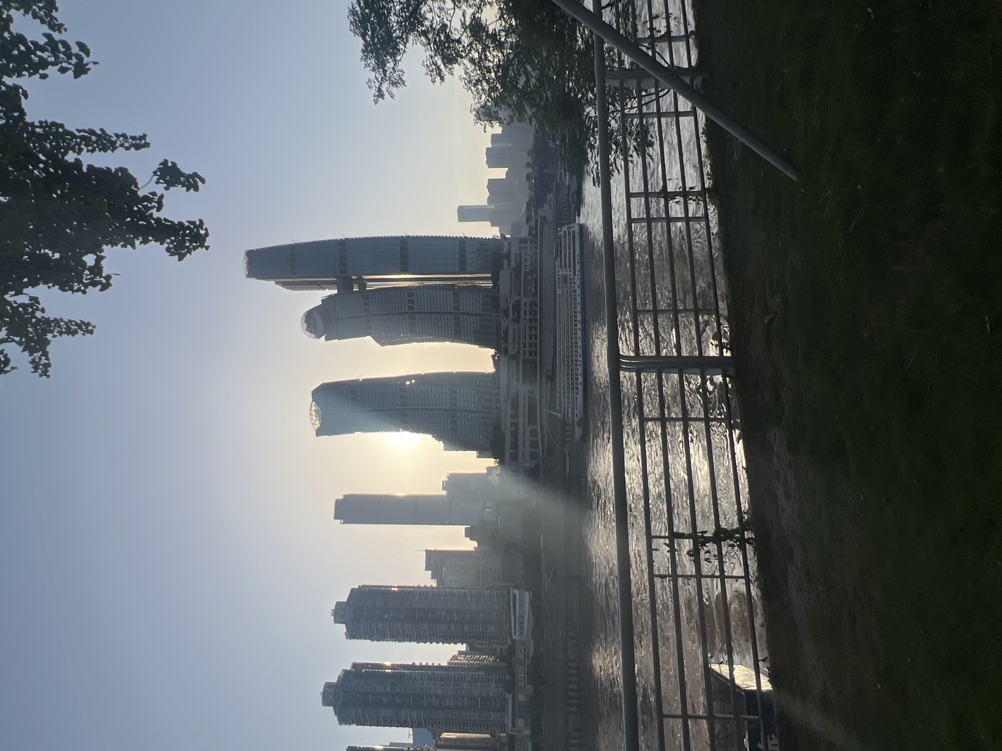 Yangtze River skyline and bridges, Chongqing, hazy morning