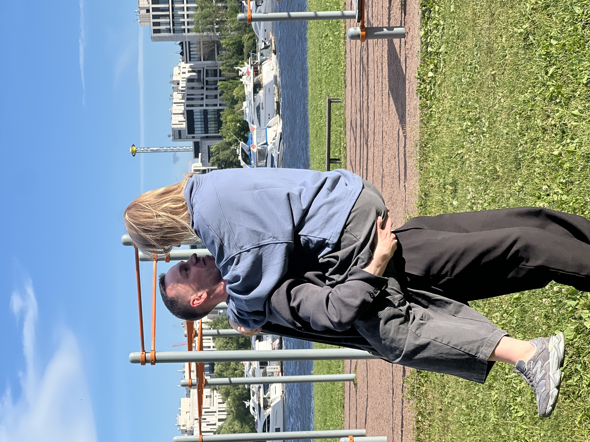 Outdoor calisthenics session at a Saint Petersburg park