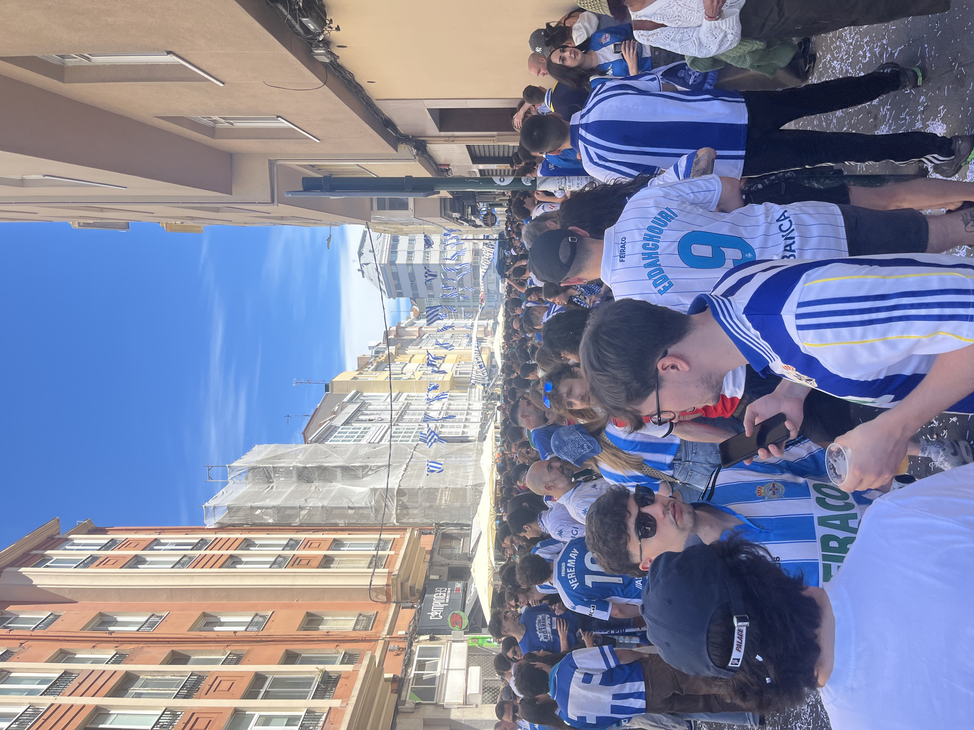 Deportivo La Coruña supporters celebrate in A Coruña streets