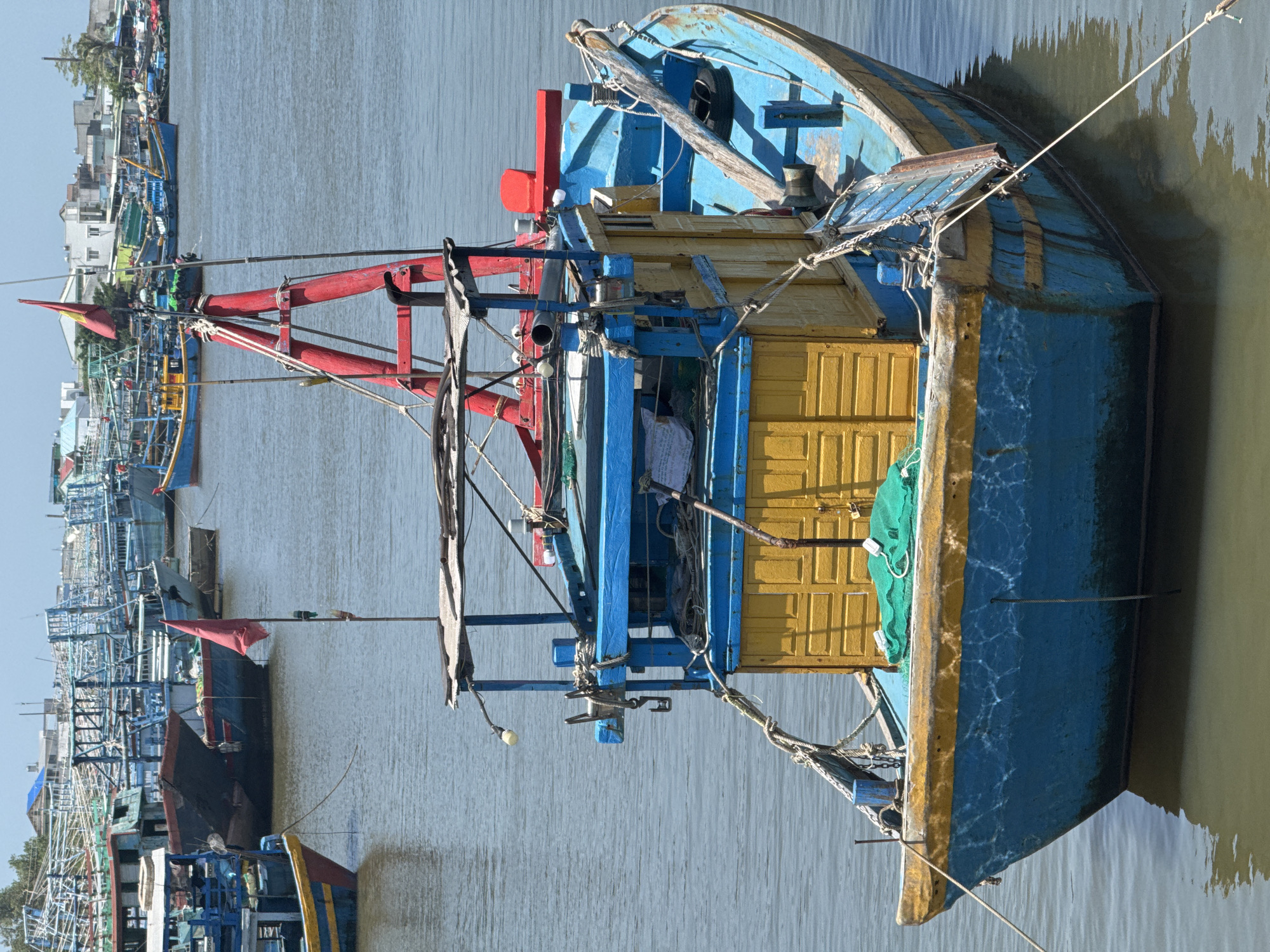 Fishing fleet crowding the harbor at Phú Thủy, Vietnam