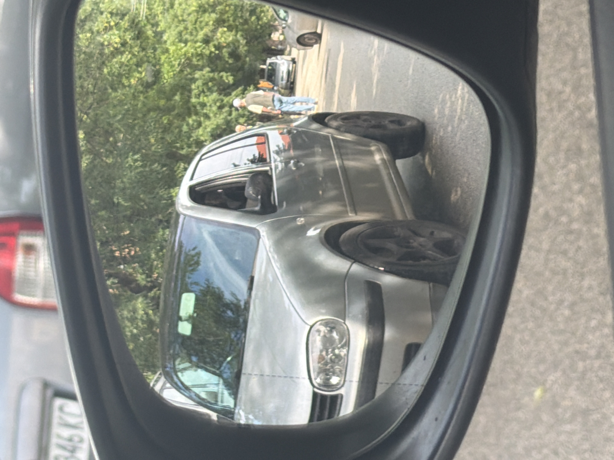 Morning car journey documented through interior and street views