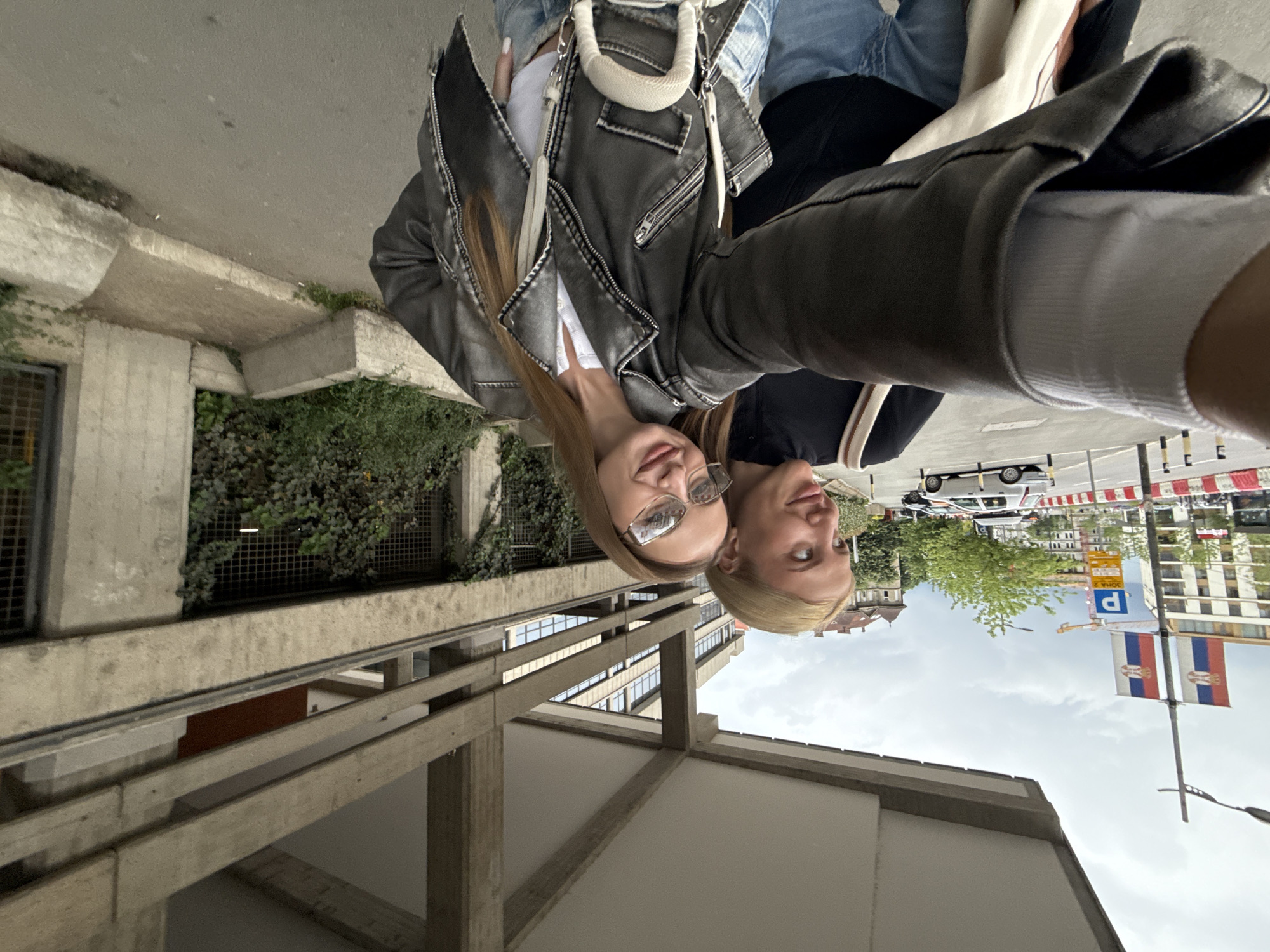 Two women take selfie in Belgrade