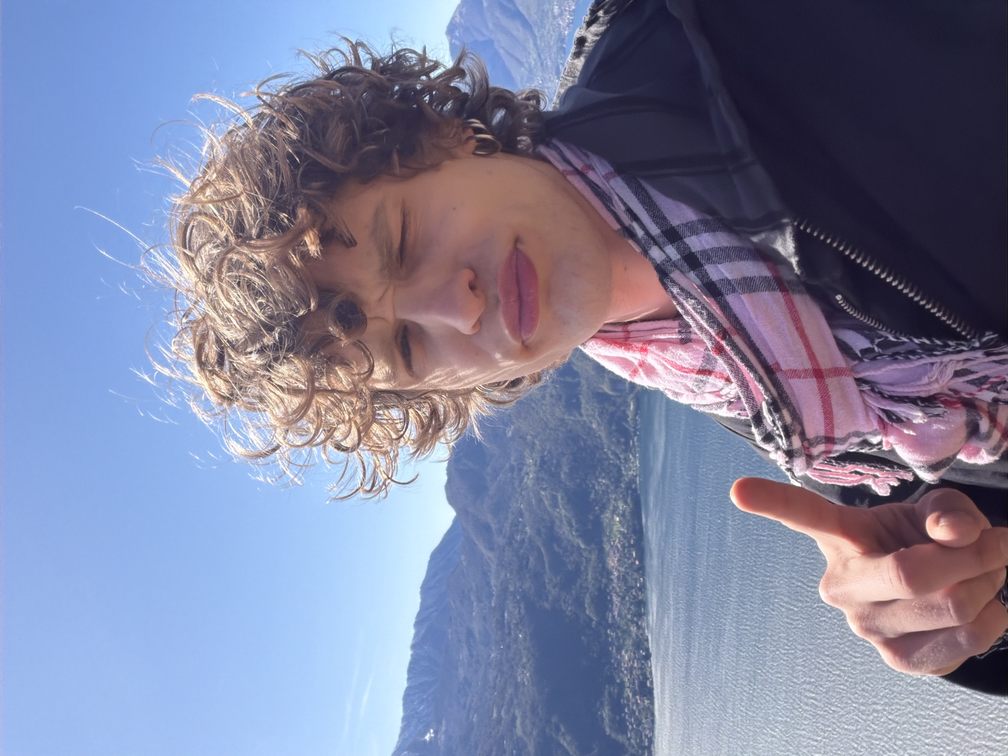 Visitor captures selfies and scenic views at Lake Como