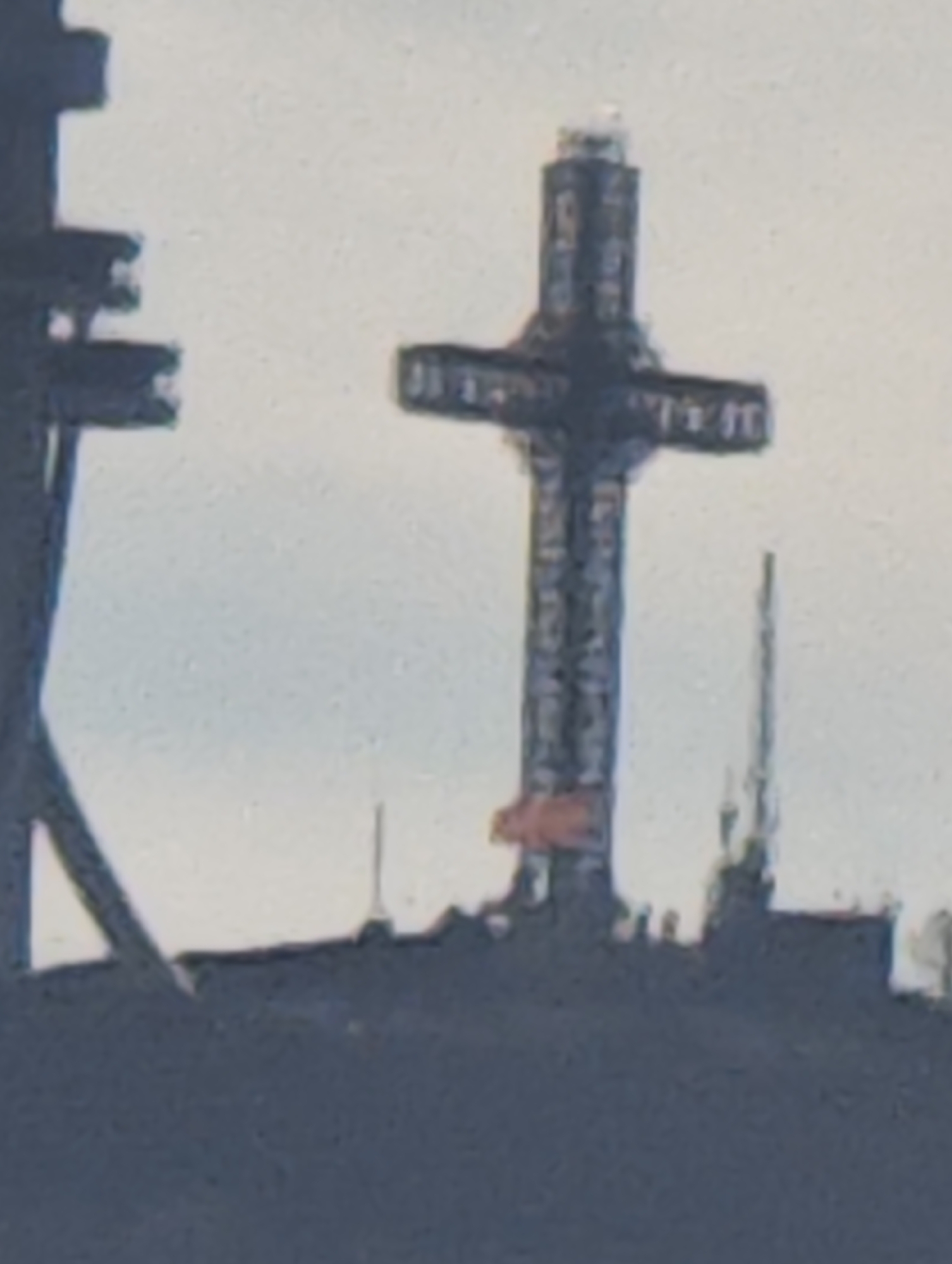 Spring day observation of Millennium Cross and Skopje mountain views
