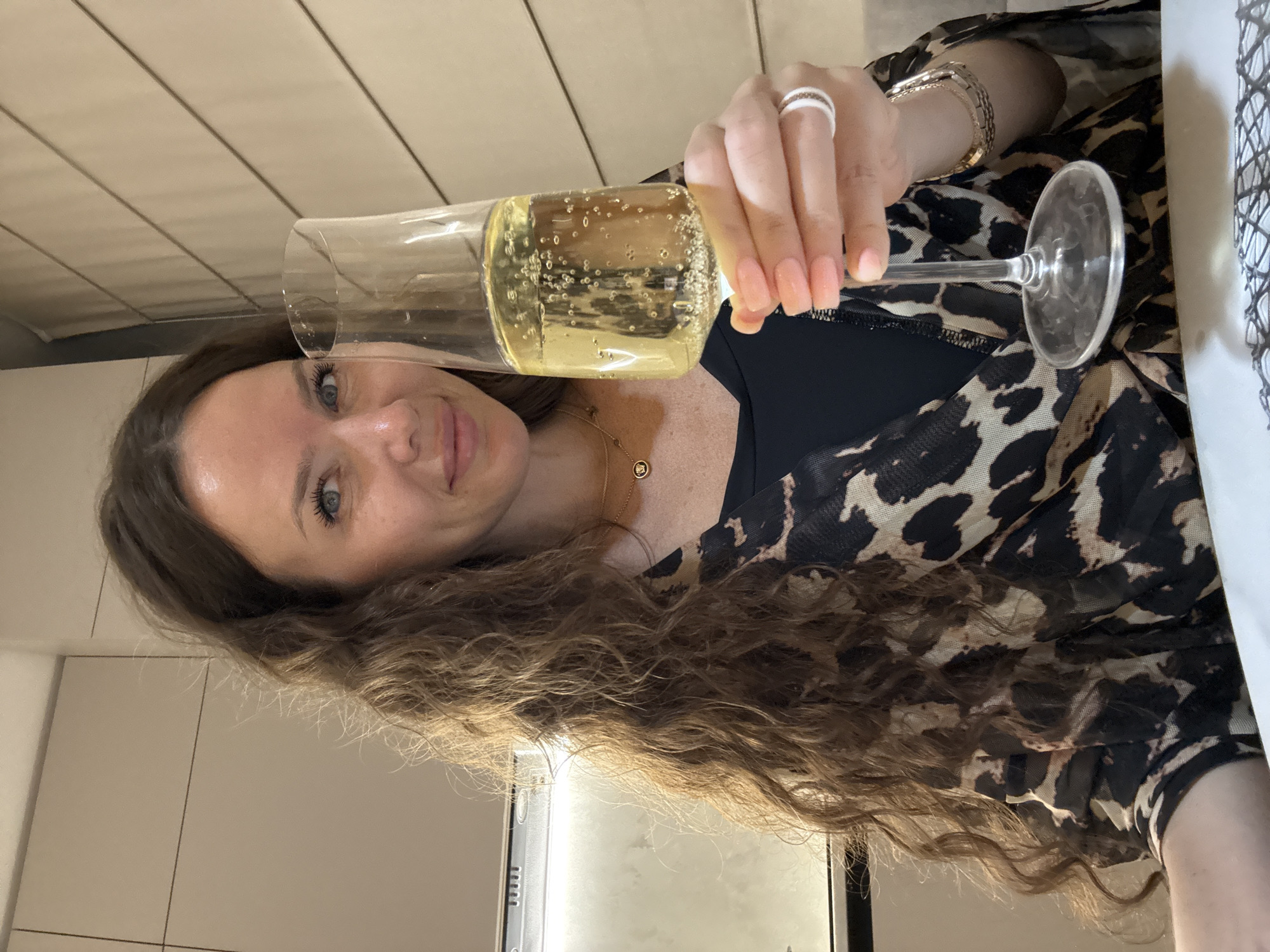 Champagne and a salmon plate at a Khimki evening gathering