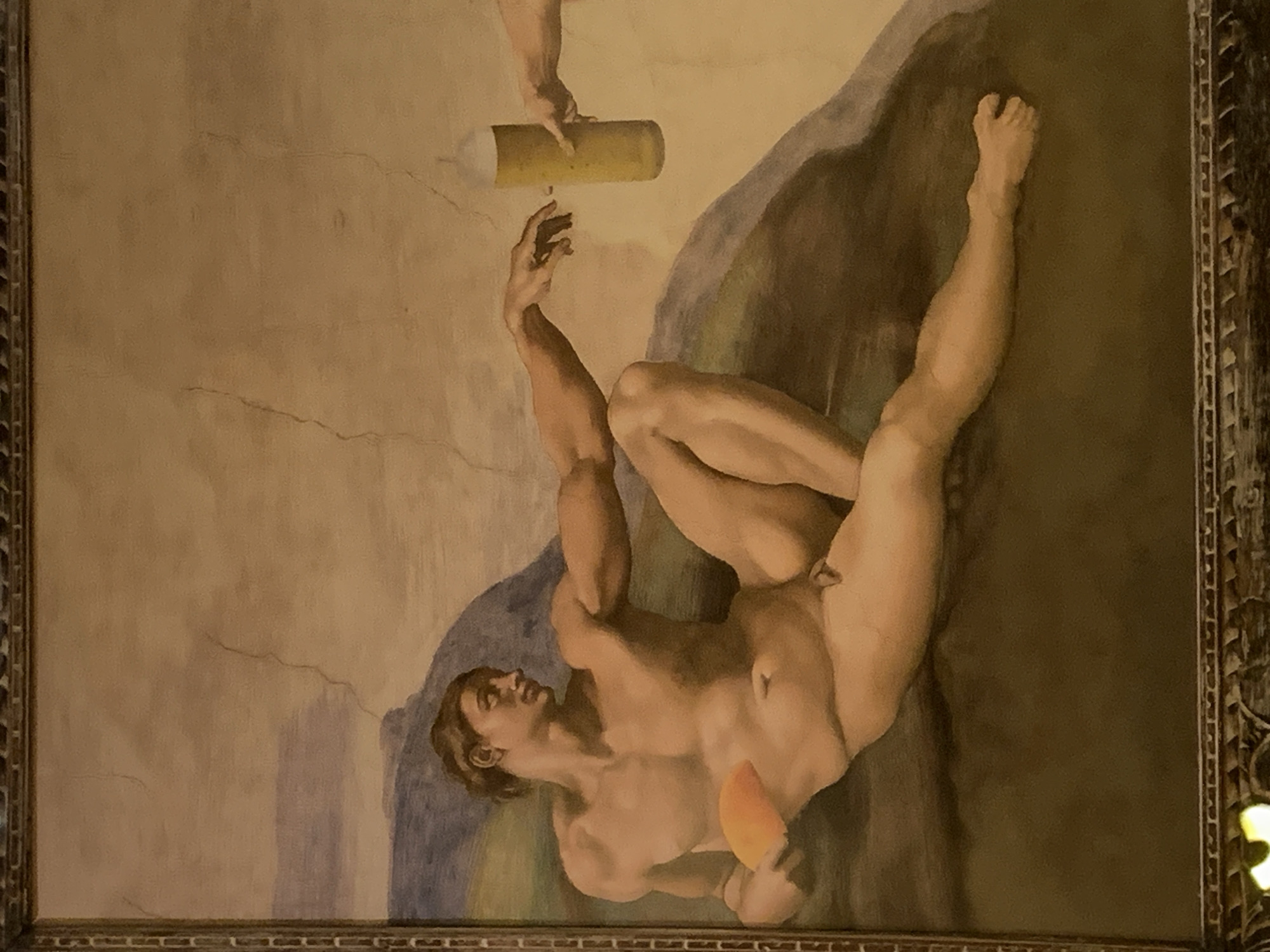 Modern parody of Michelangelo's Creation spotted in Barcelona