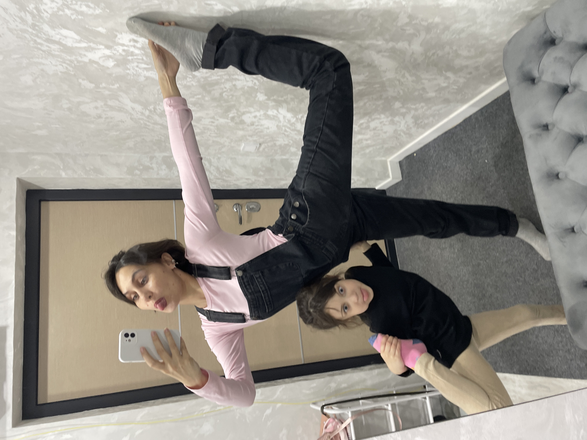 Mother and child share playful photo session in Izhevsk