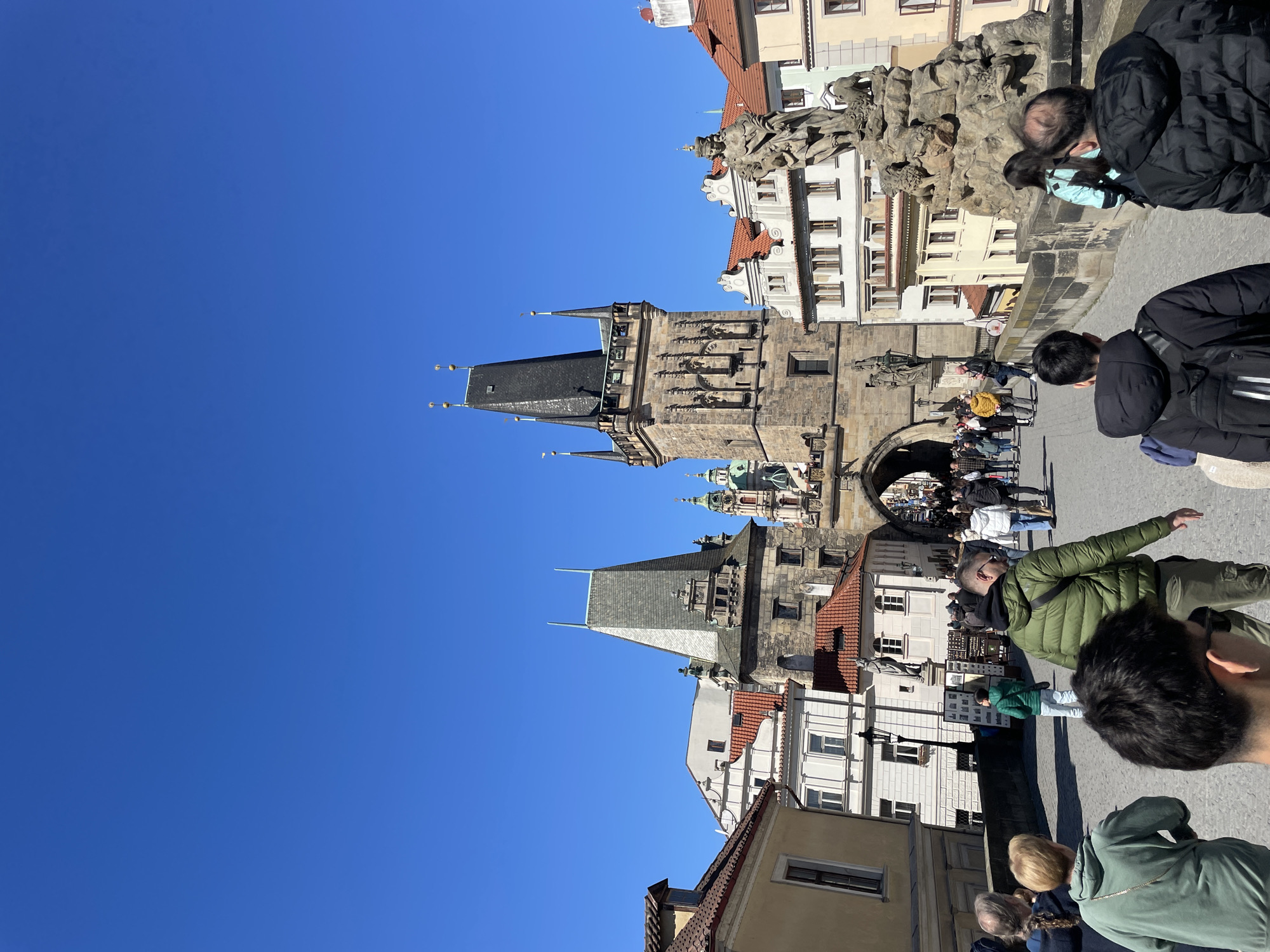 Morning views captured across Prague's Charles Bridge and Vltava River