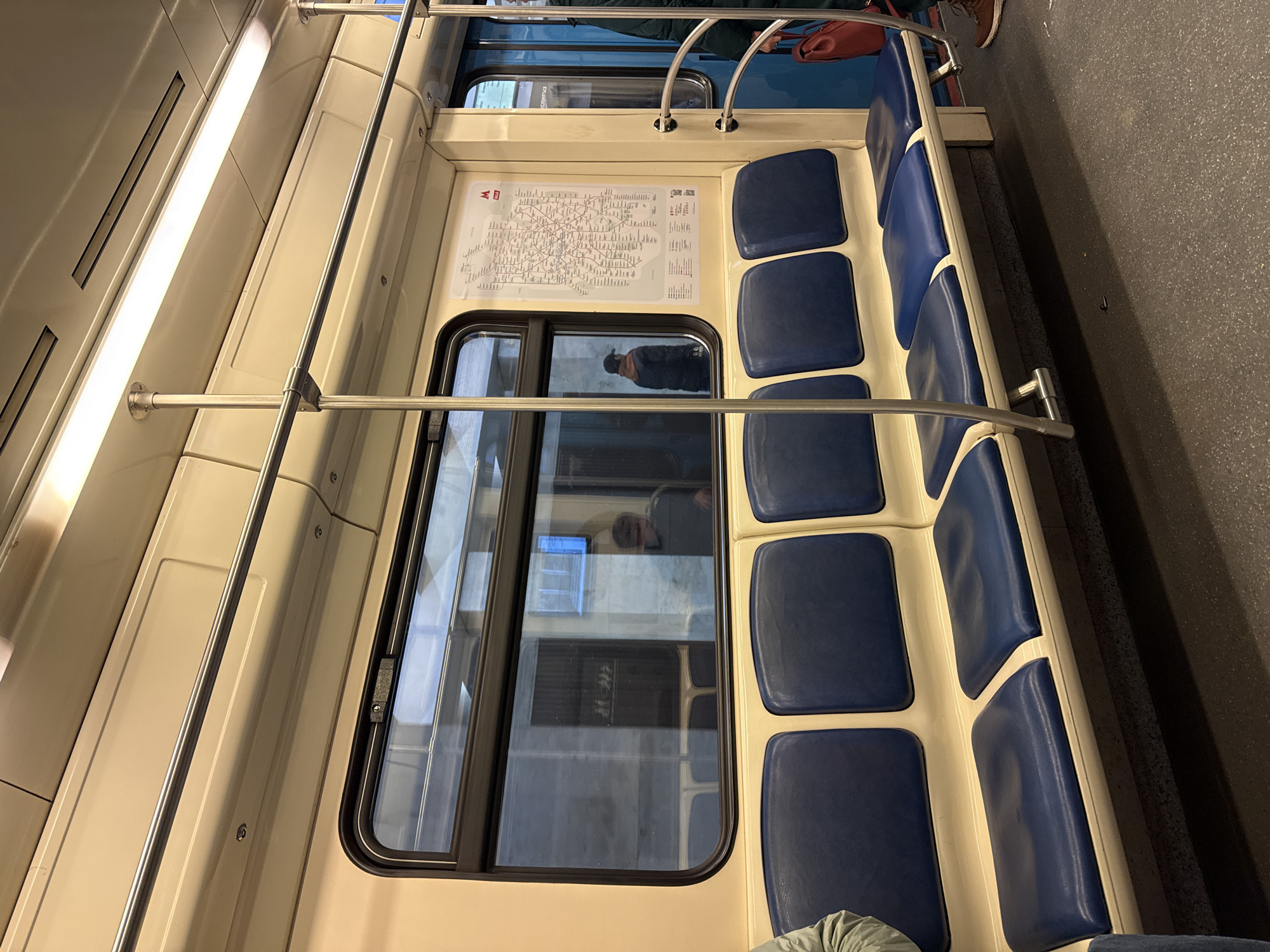 Morning commute documented on Moscow Metro subway car