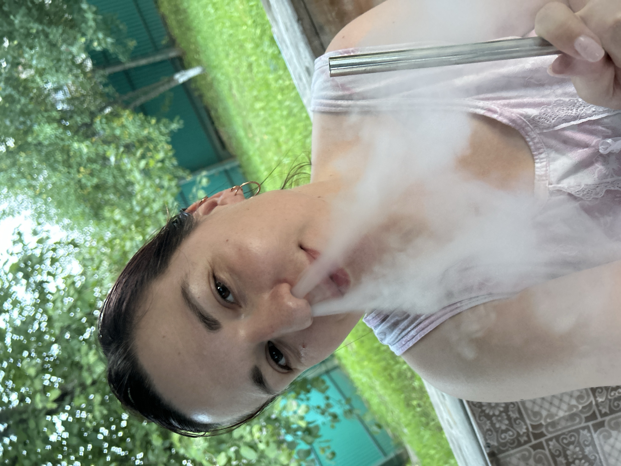 Hookah and beer on a summer patio in Fokino