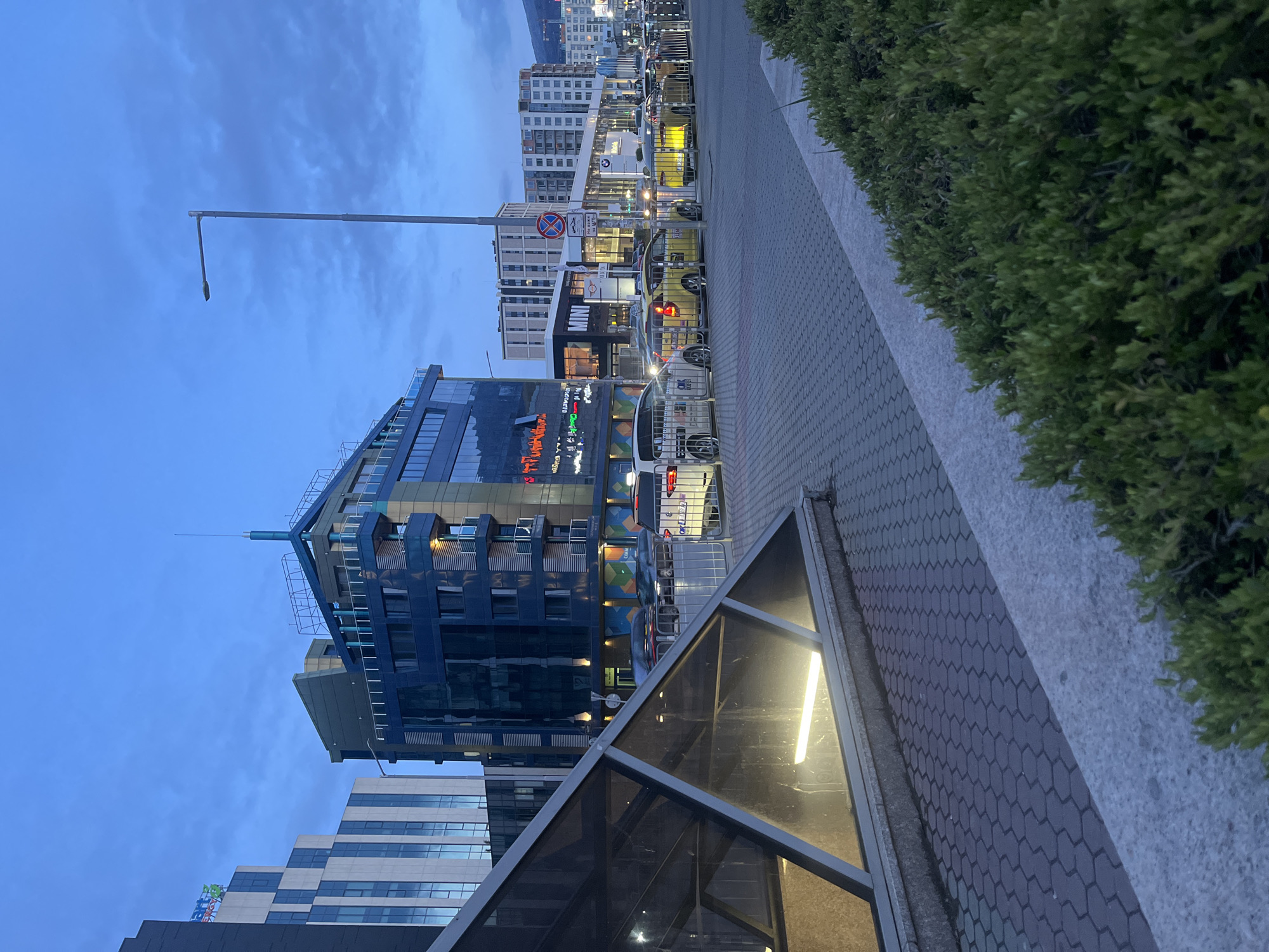 Evening street scenes and shopping activity documented in Sofia