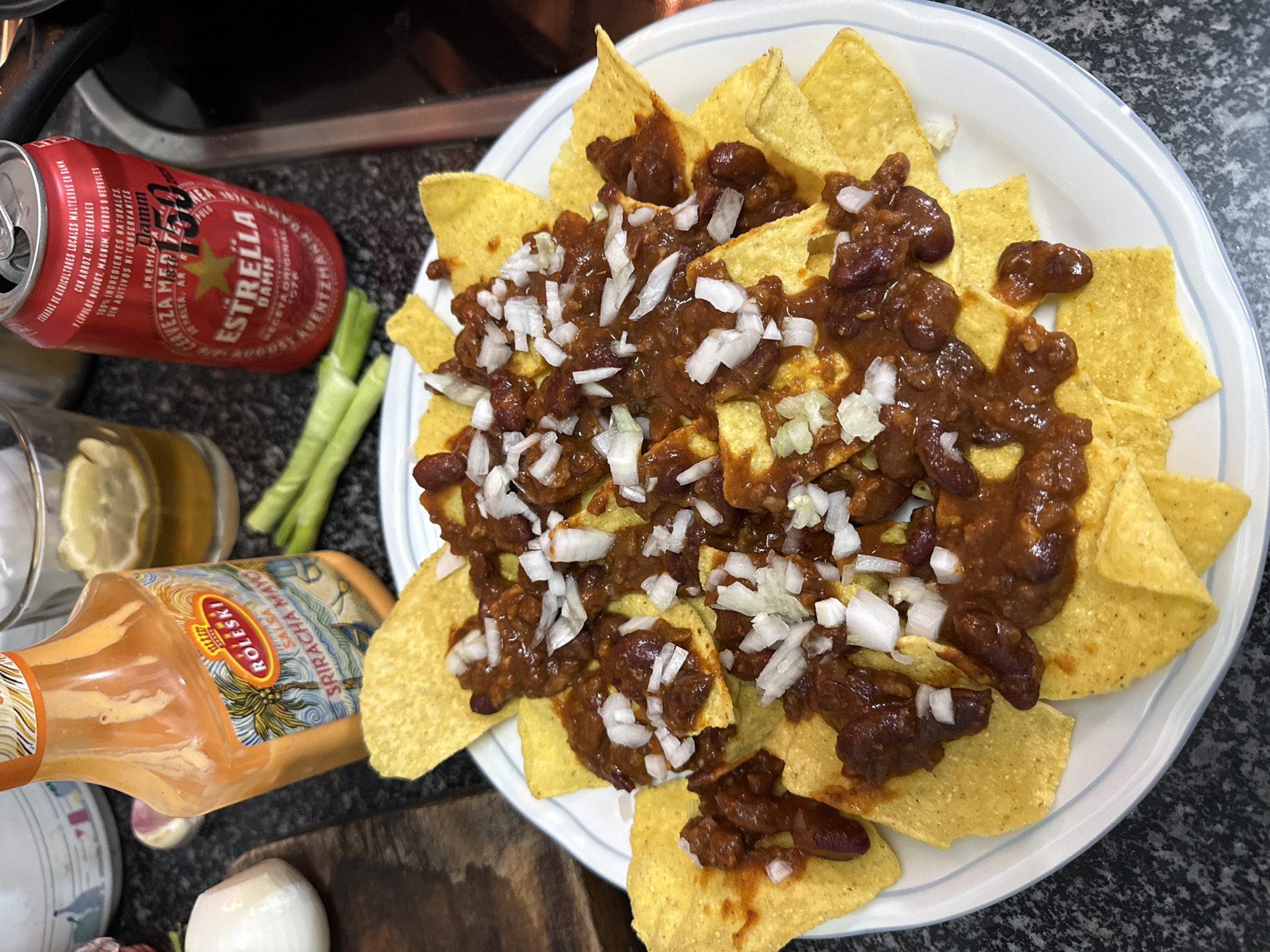 Nacho dinner documented in Barcelona evening