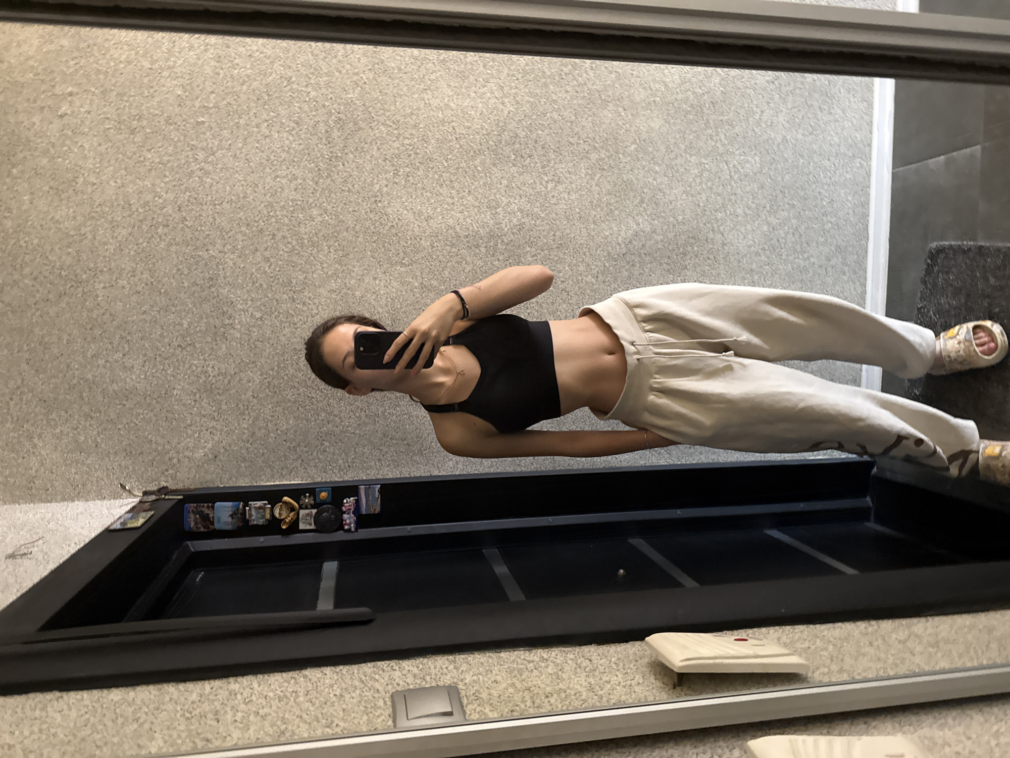 Mirror selfie session at home in Sofia