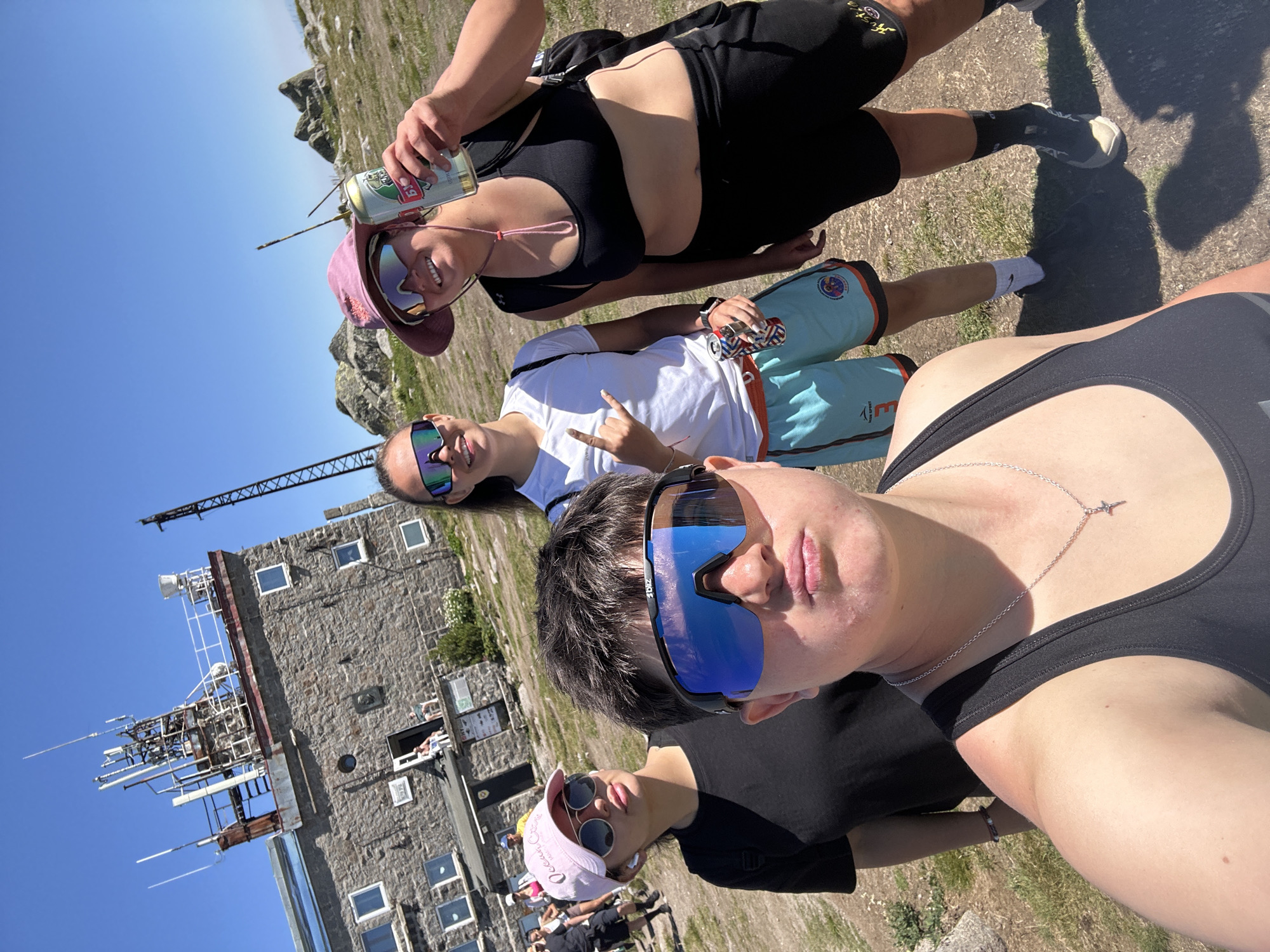 Selfie stop at a hilltop antenna facility in Bistritsa