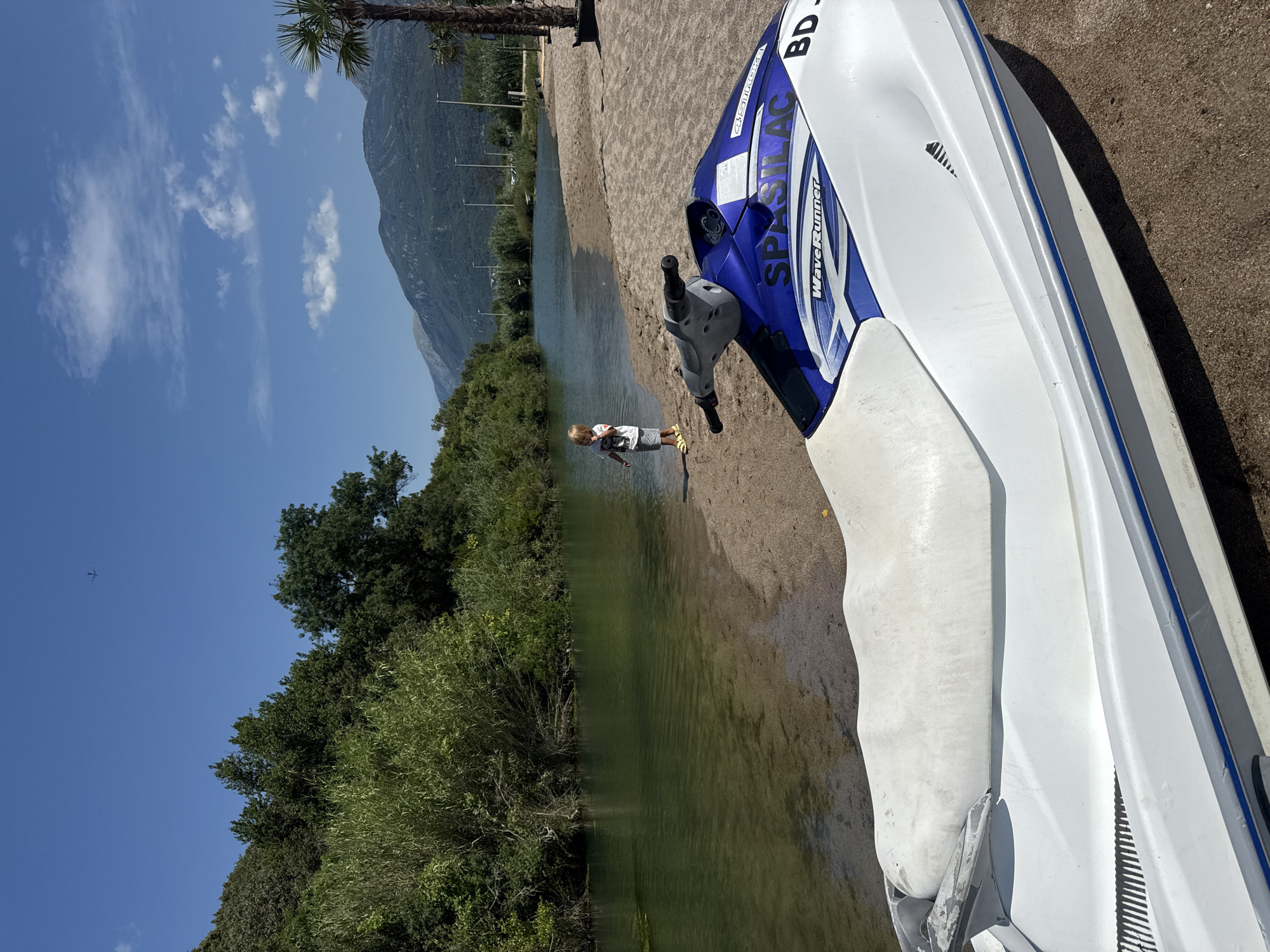 Quiet riverside beach scene in Prijevor, Montenegro