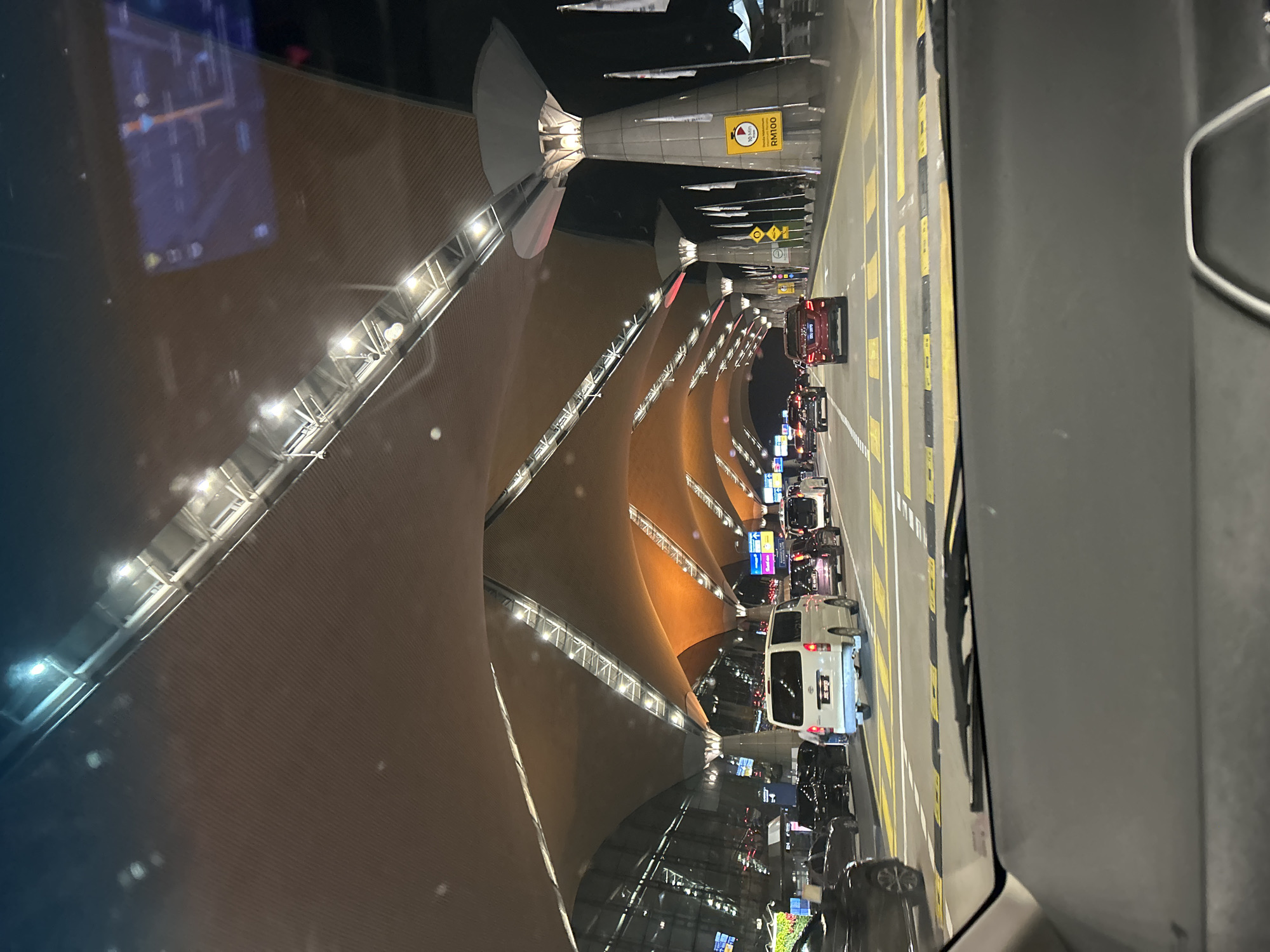 Vehicle arrival captured at KLIA terminal in Malaysia