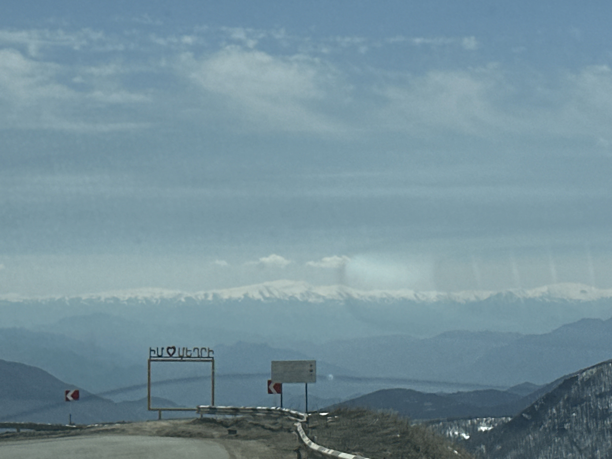 Mountain landscape observed in Kajaran, Armenia under cloudy skies