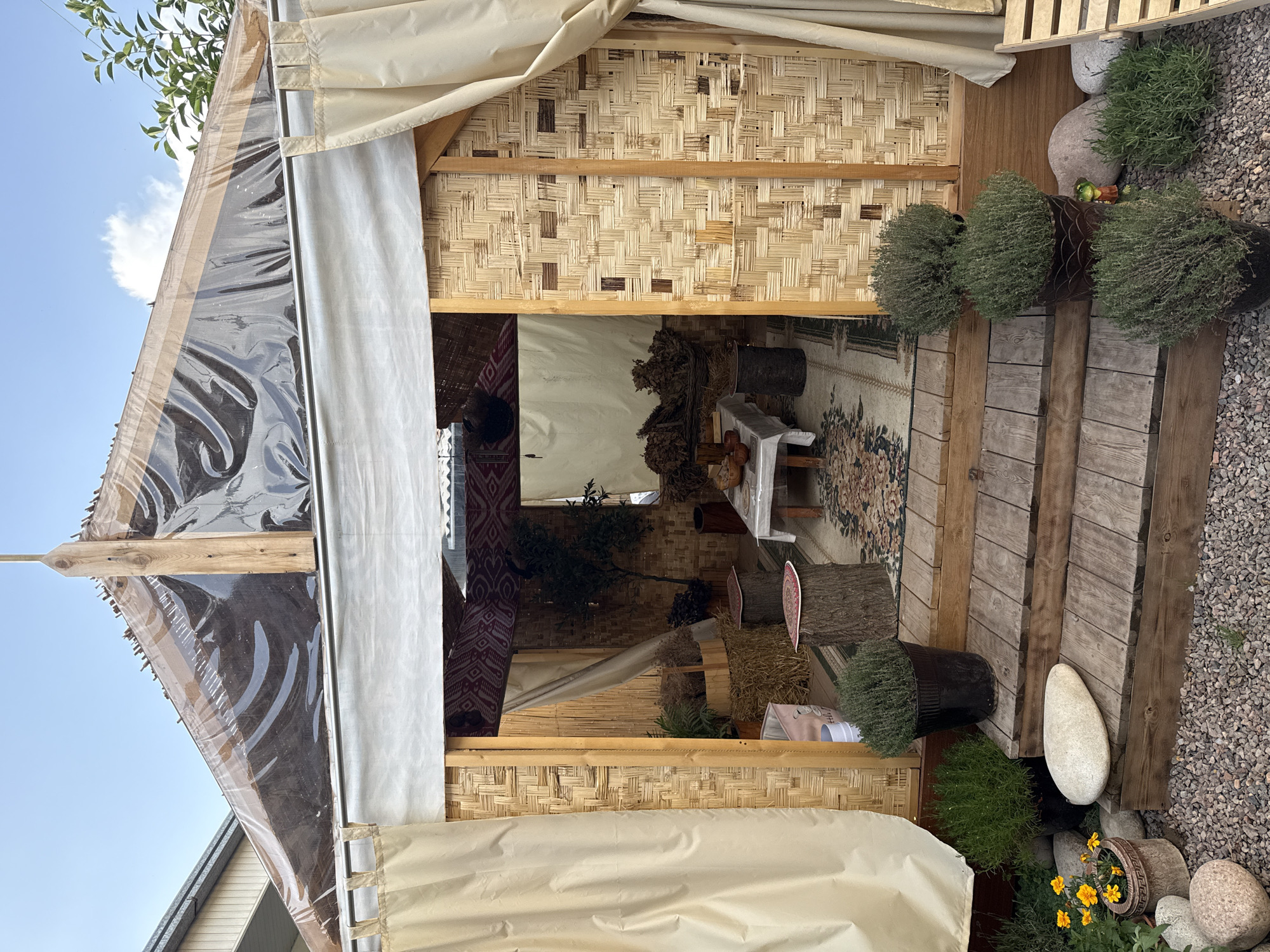 Sukkot Festival Setup Documented in Tashkent Outdoor Space