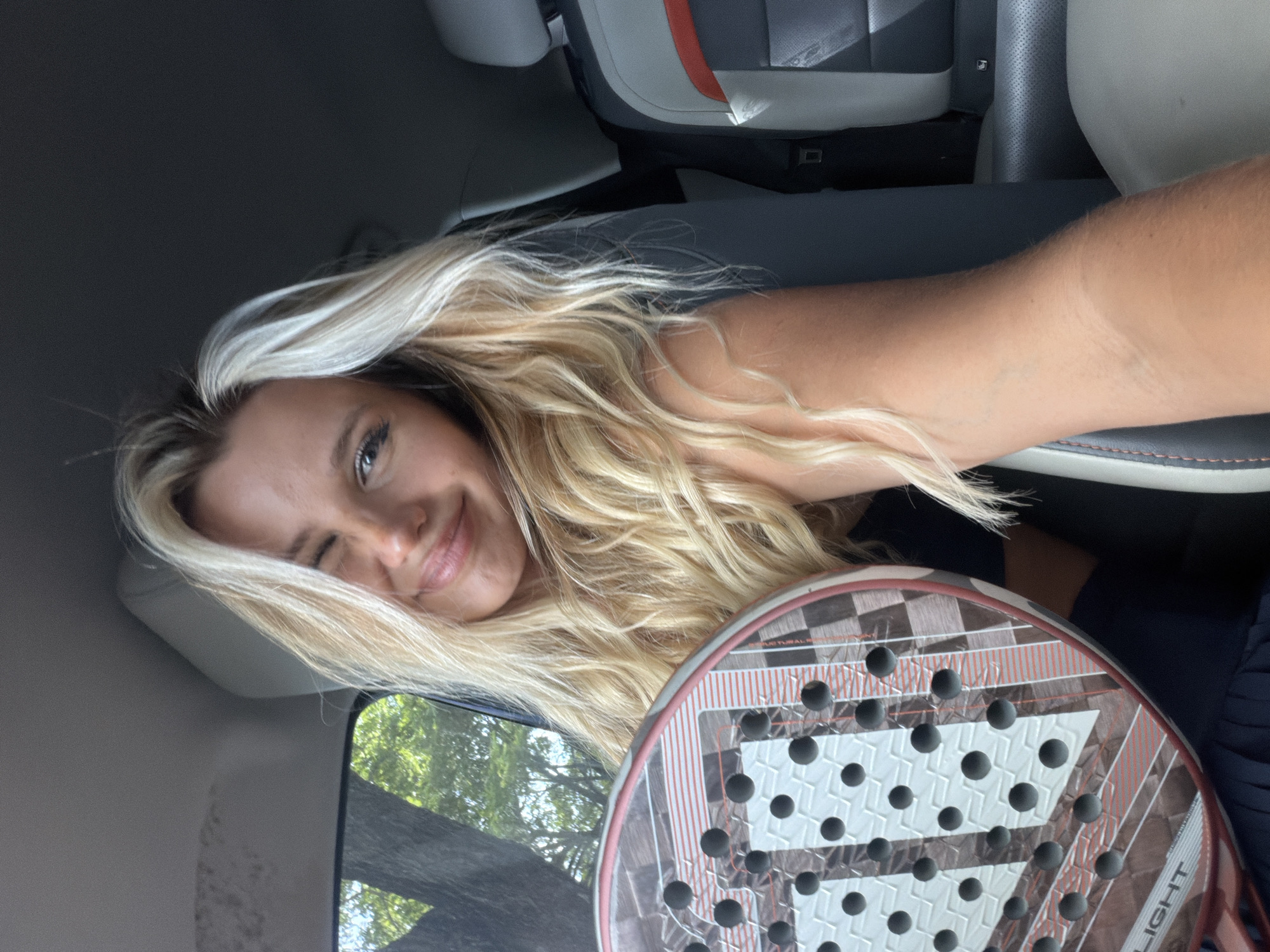 Padel racket, car selfies, Choeng Thale morning