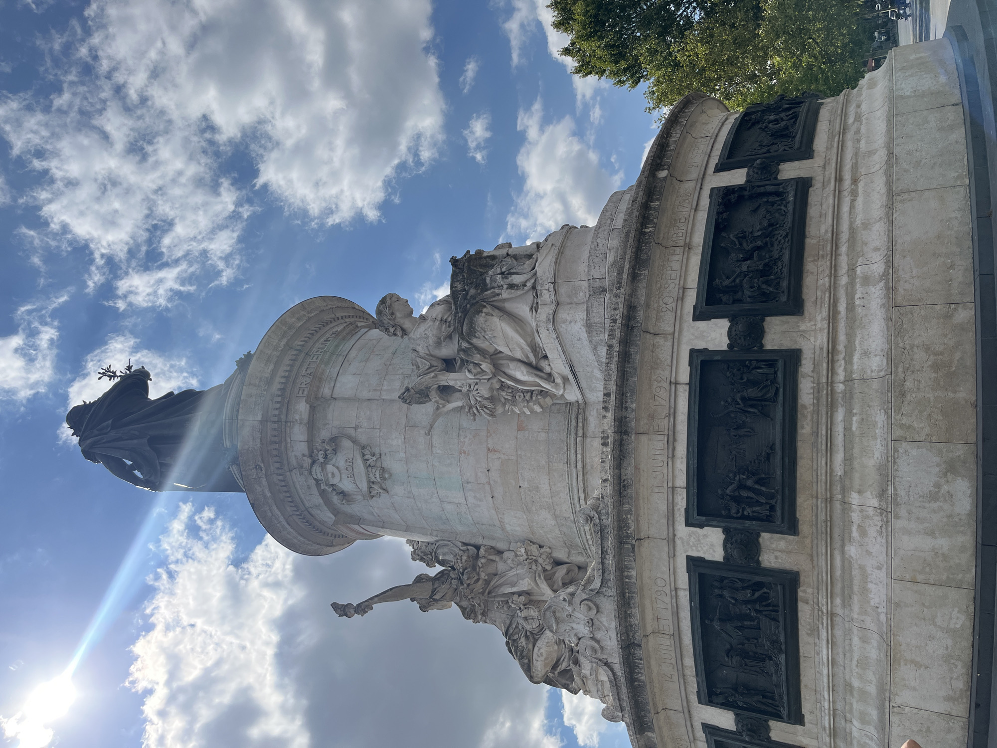 Marianne statue crowns the Monument to the Republic in Paris