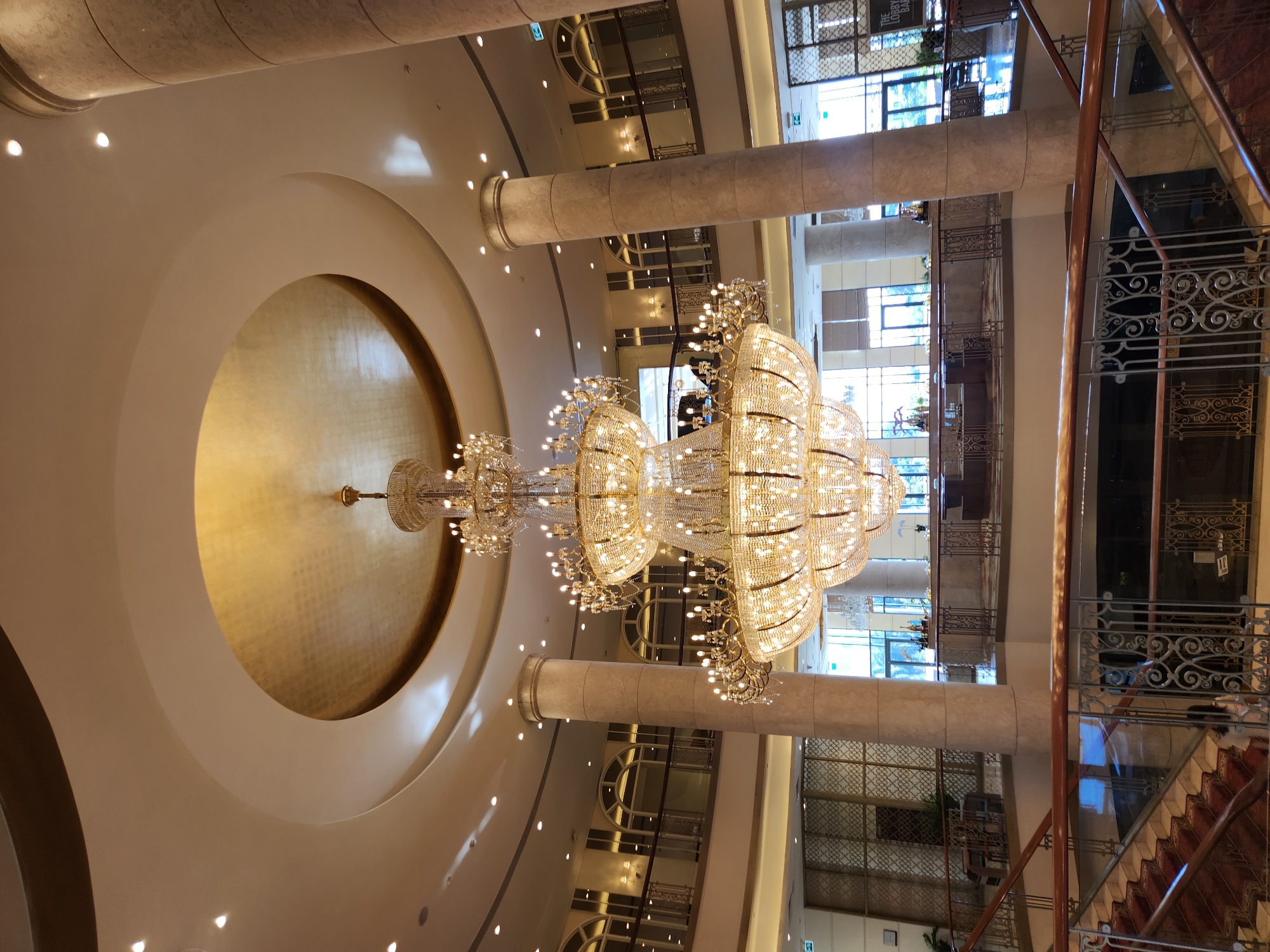 Inside a grand hotel lobby in Da Nang, Vietnam