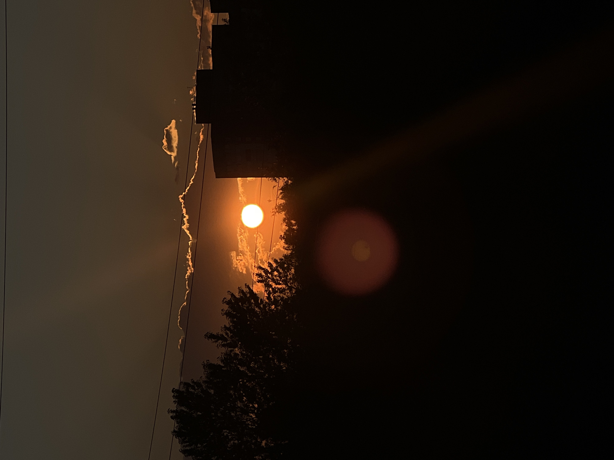 Golden hour sunset over Saint Petersburg's urban skyline