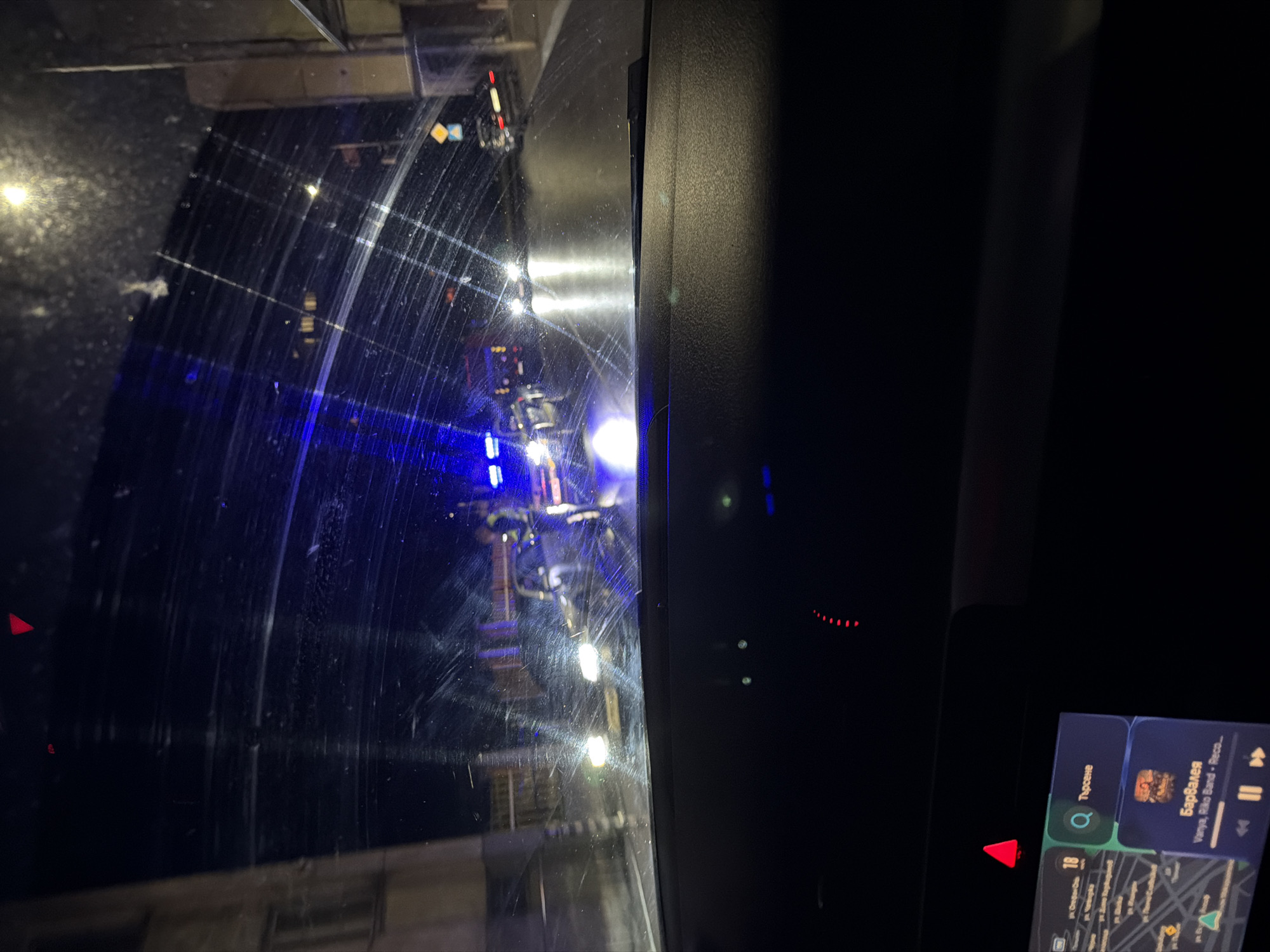Nighttime driving documented in Gotse Delchev, Bulgaria
