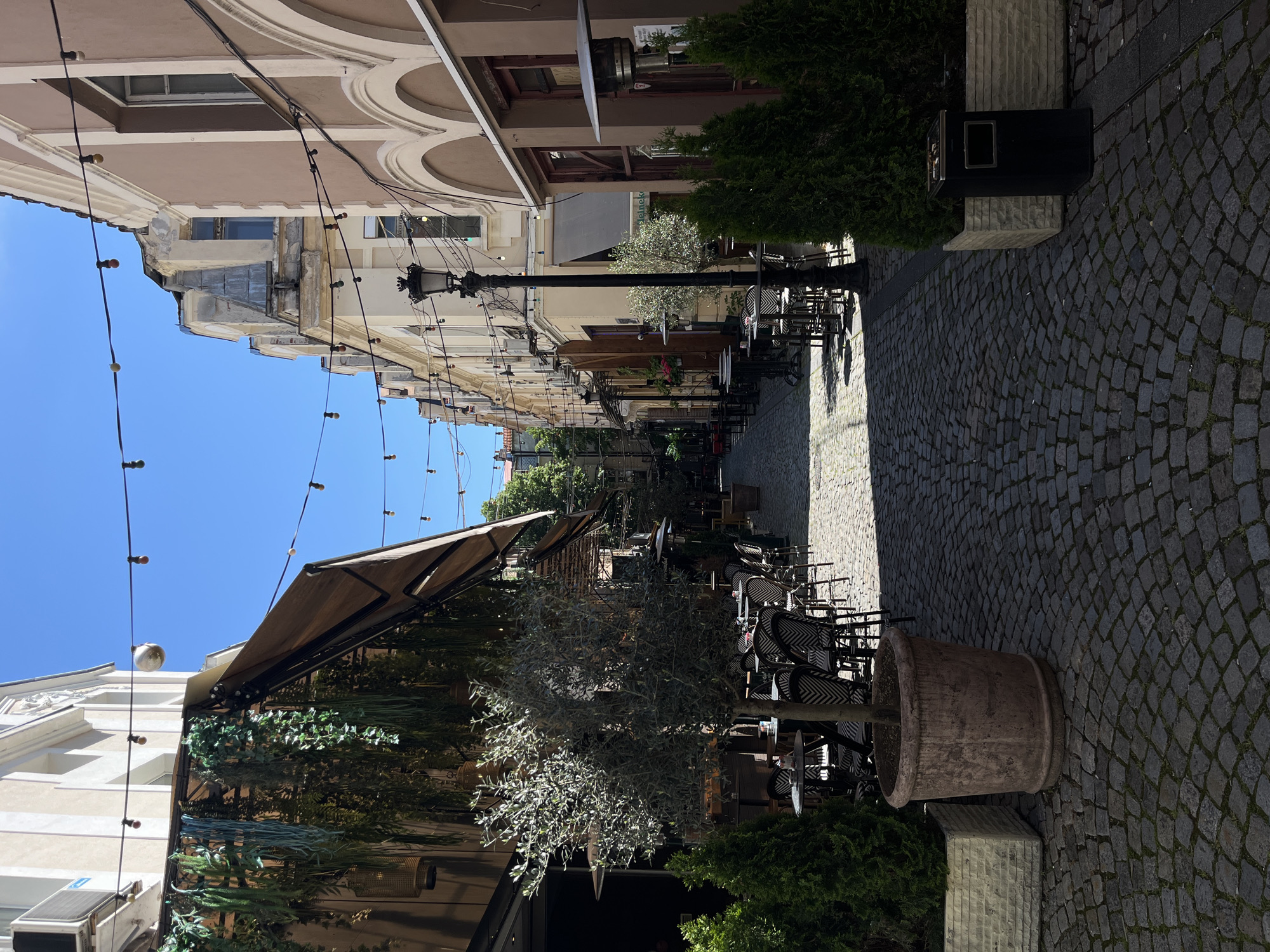 Morning scenes documented across pedestrian areas in Plovdiv, Bulgaria