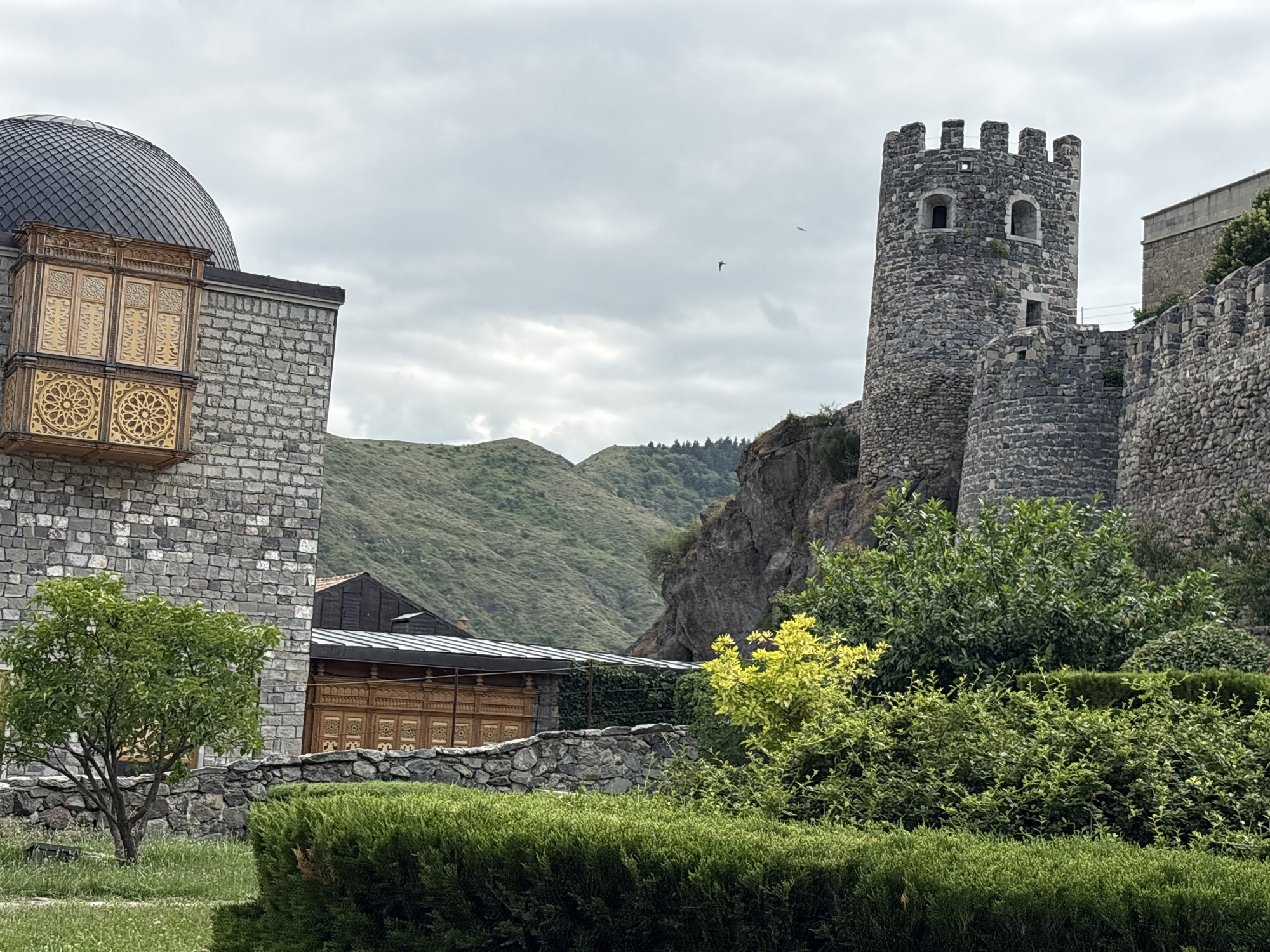 Exploring Rabati Castle's architecture and grounds in Akhaltsikhe