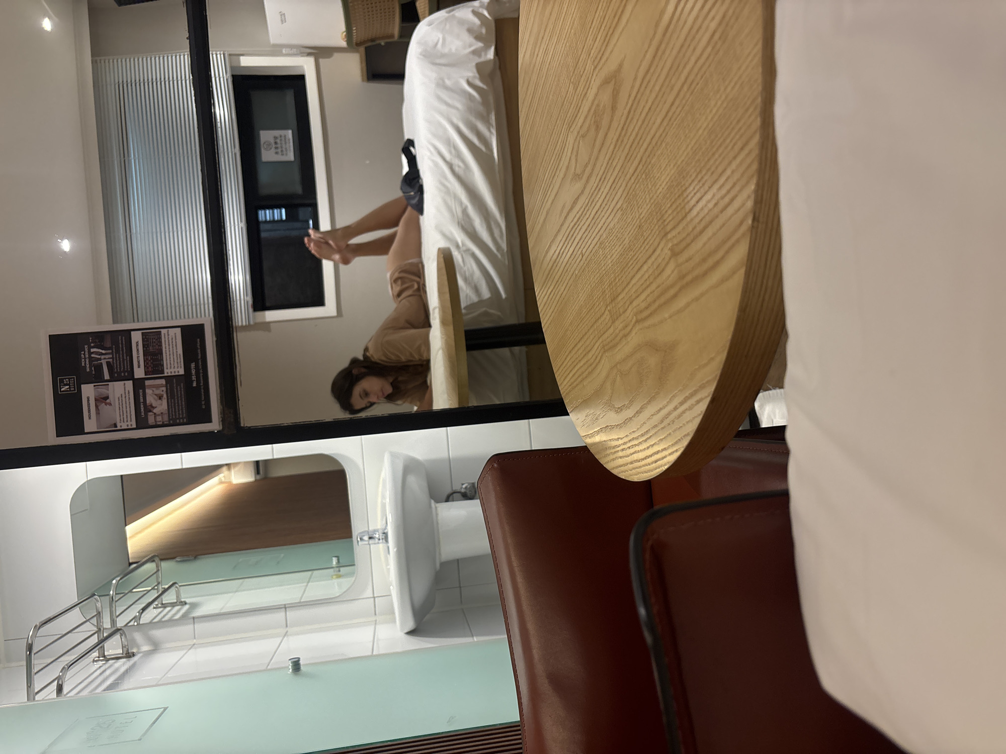 Hotel room and street moments during an Incheon stopover