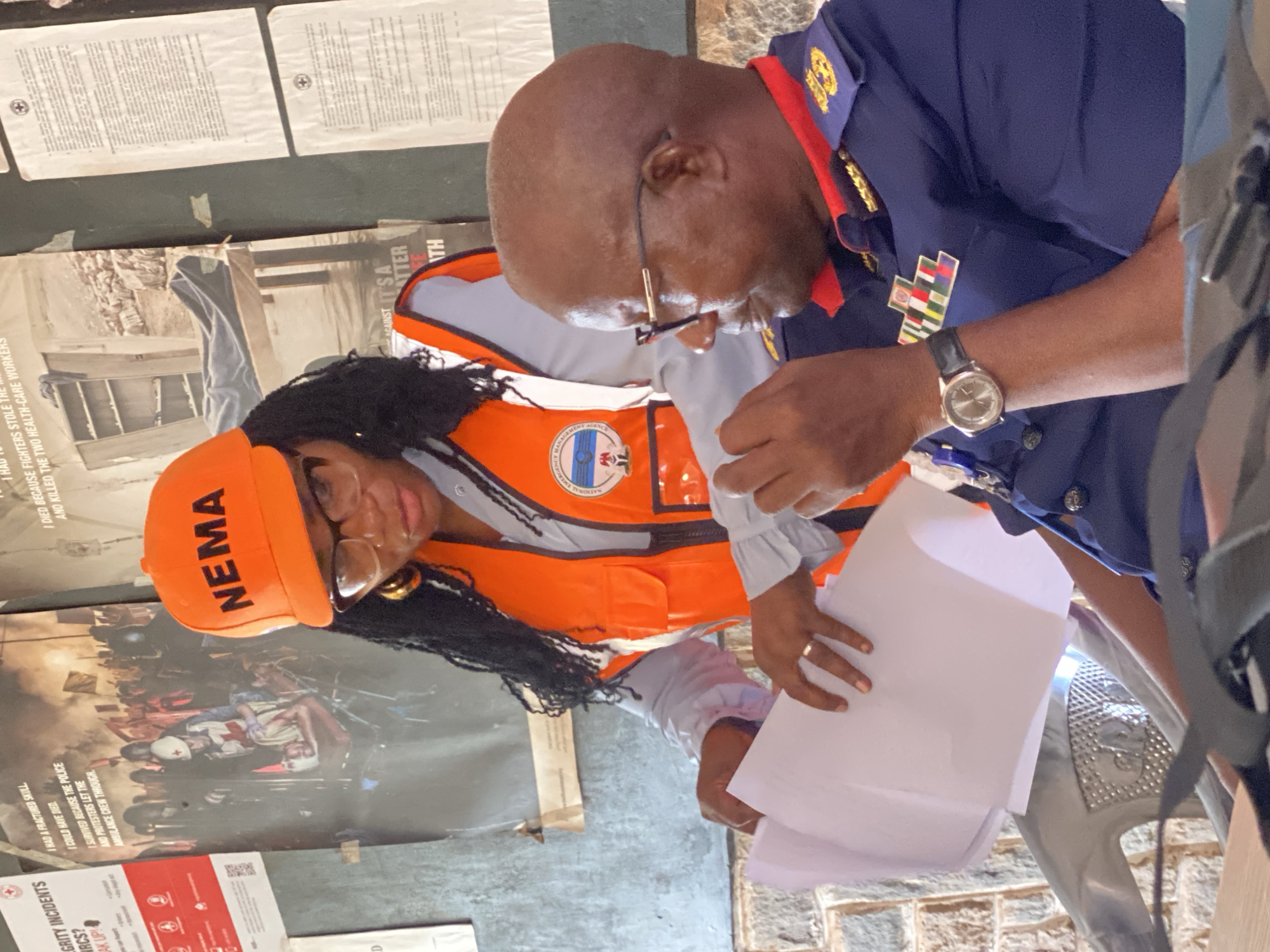 NEMA official meets with local resident in Nigeria