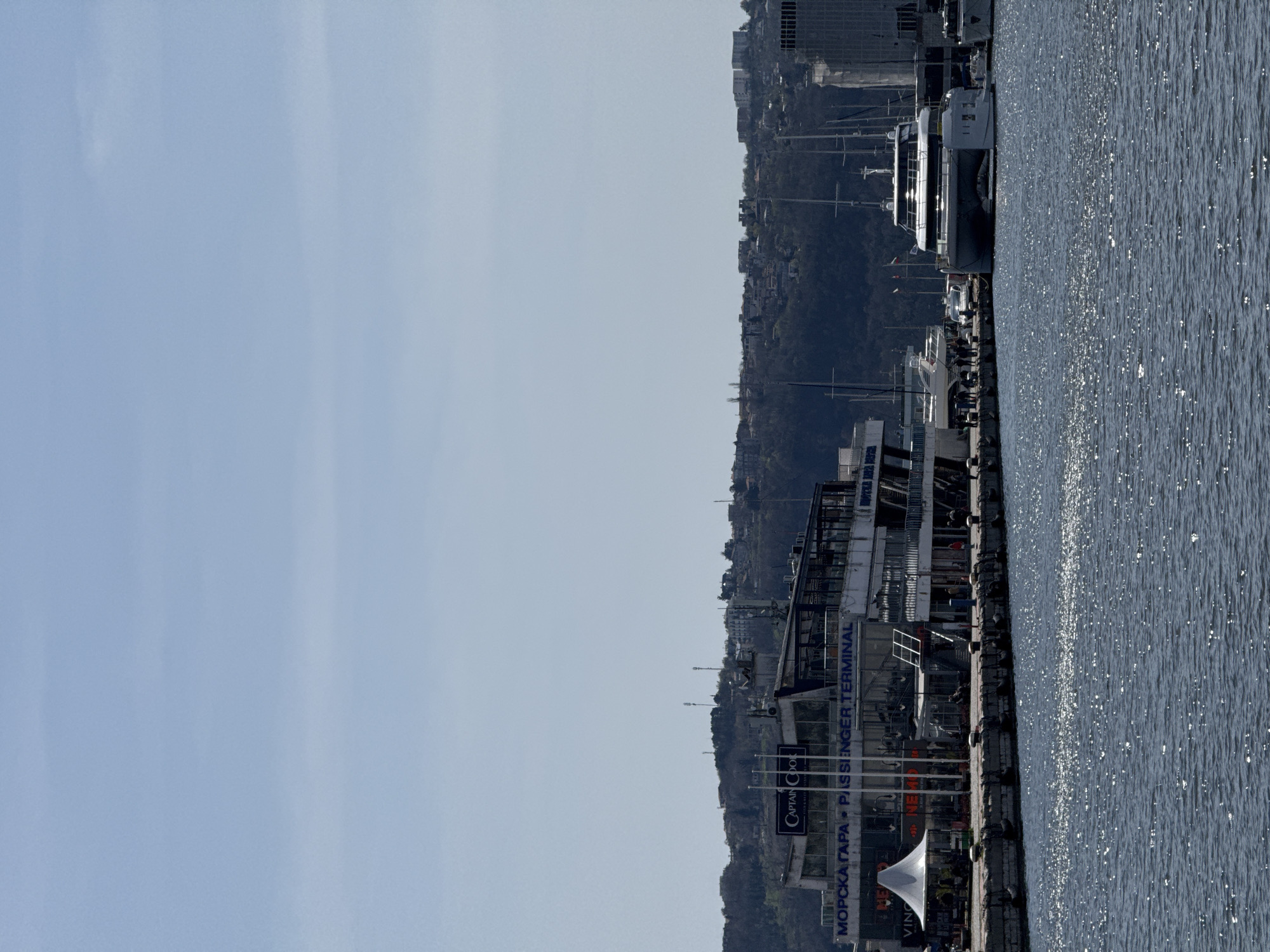 Morning harbor scenes documented in Varna, Bulgaria