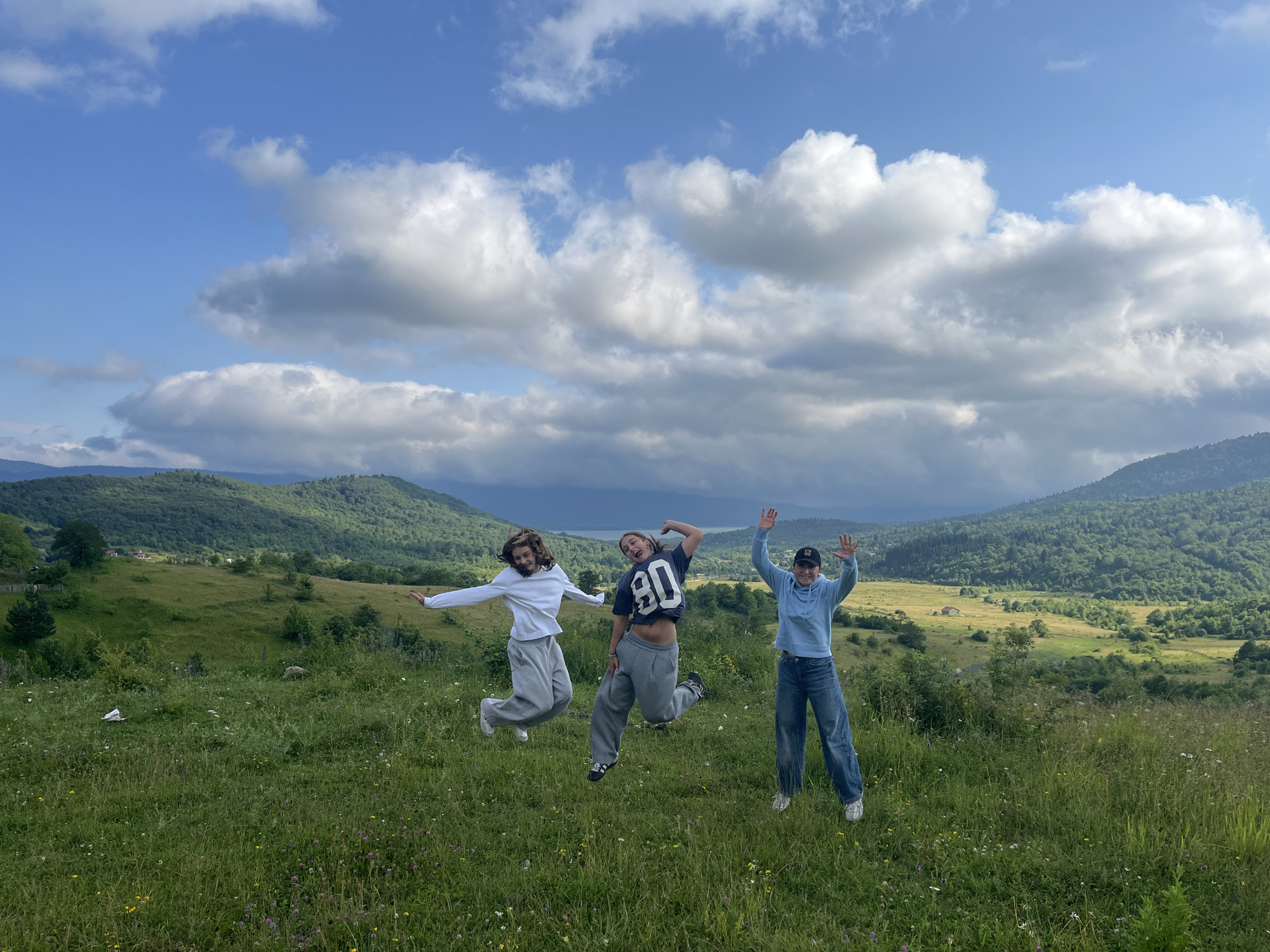 Afternoon in the meadows above Nikortsminda, Georgia
