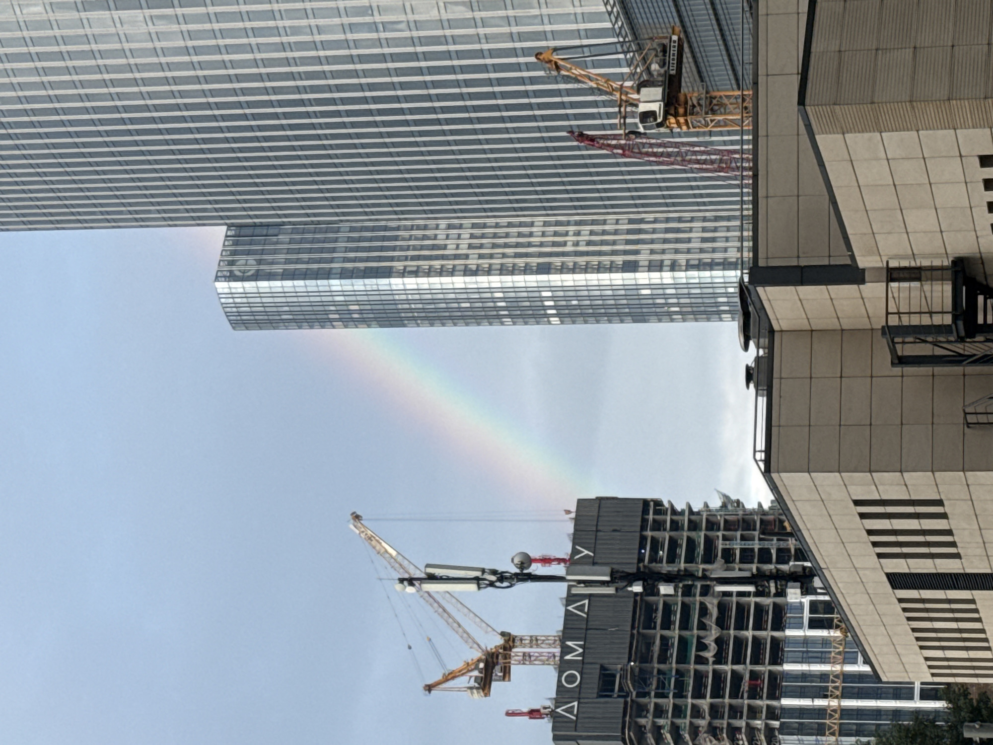 Rainbow over Khimki's high-rise construction boom