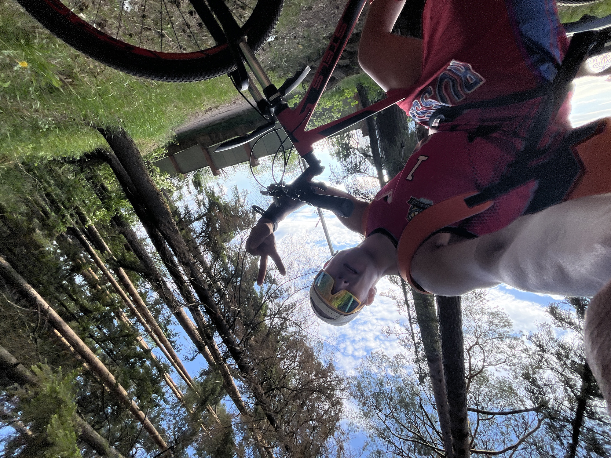 Cyclist enjoys family outdoor recreation time in Chaikovsky, Russia