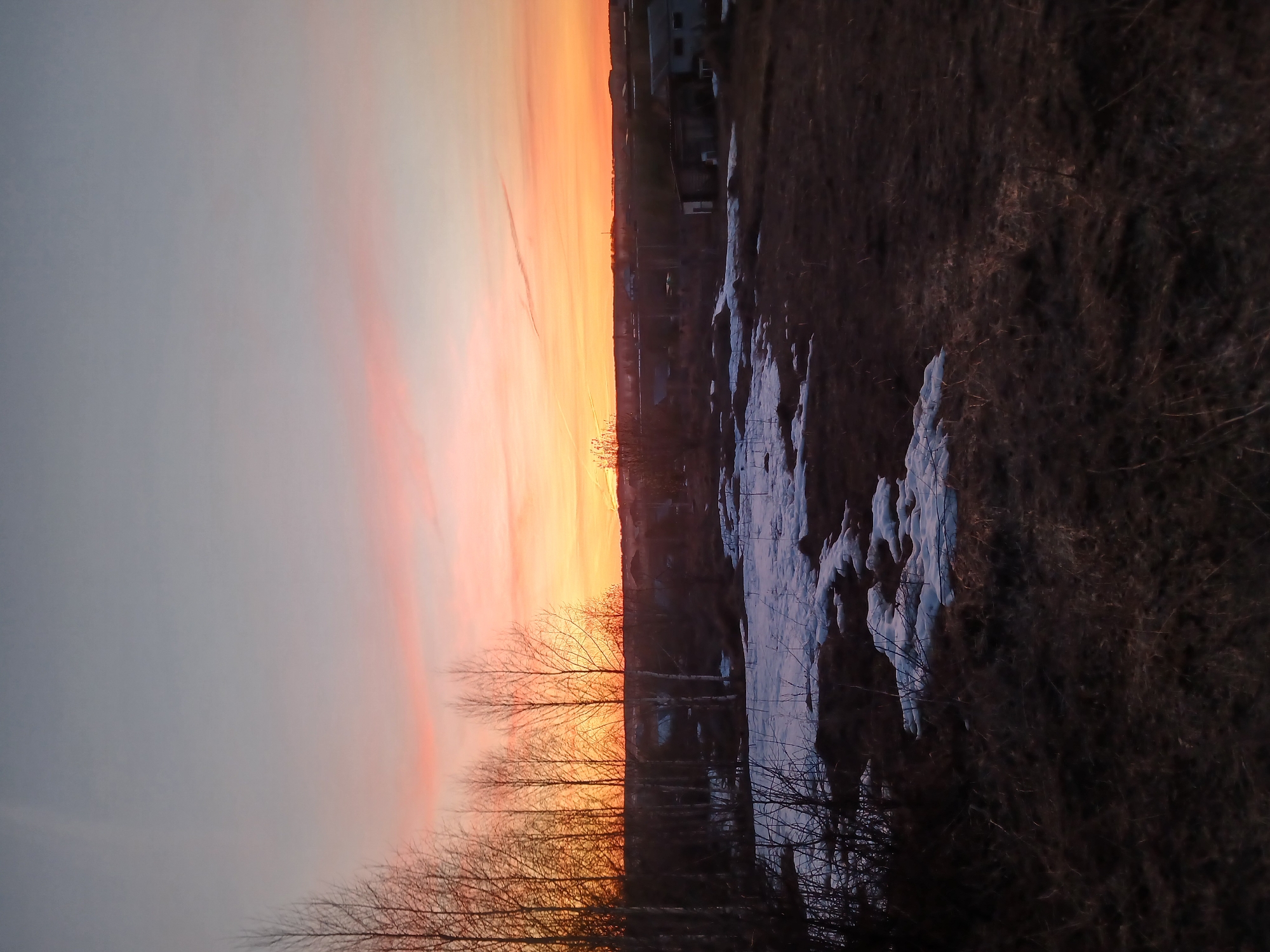 Rural sunset documented in Bolshaya Sosnova, Russia
